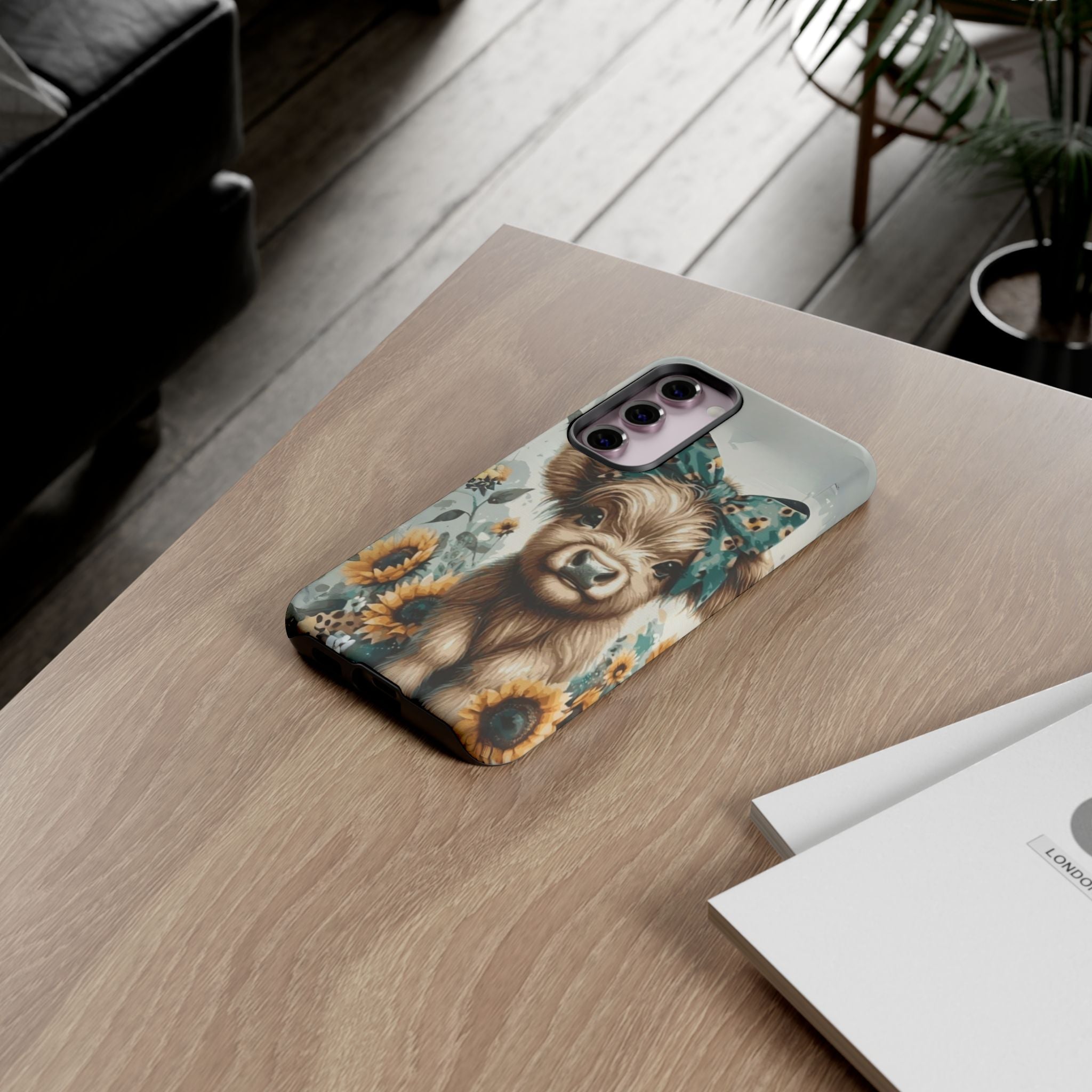 Adorable Cow Phone Case – Floral Farmhouse Design, Cute Animal Lover Gift