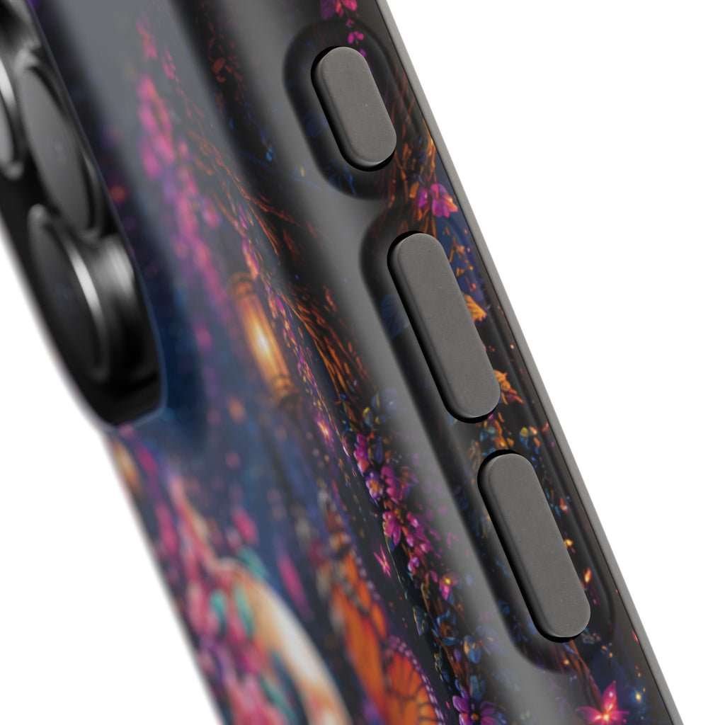 Skull & Cherry Blossom Phone Case – Floral Gothic MagSafe Cover