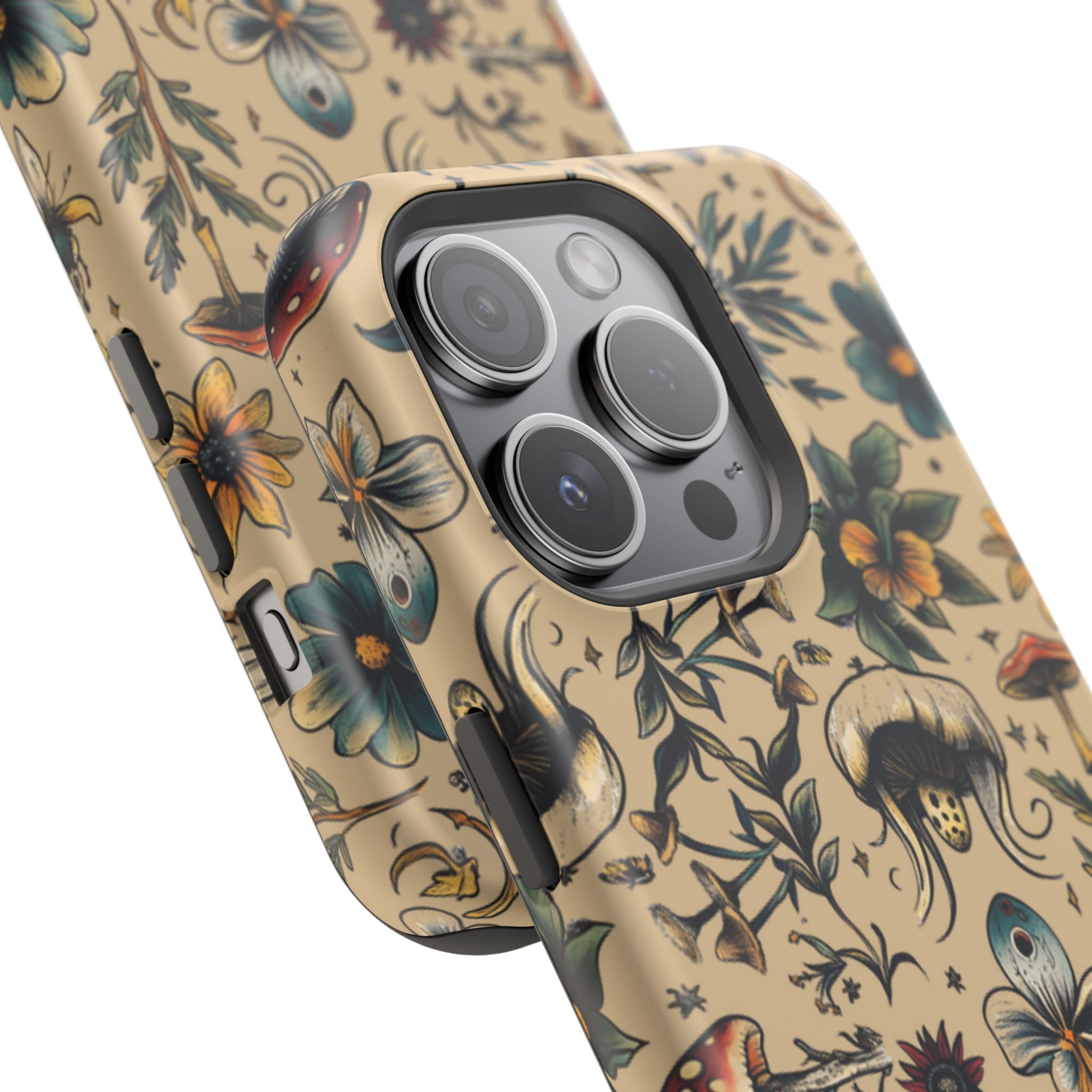 Vintage Botanical Mushroom Phone Case – MagSafe-Compatible Cover