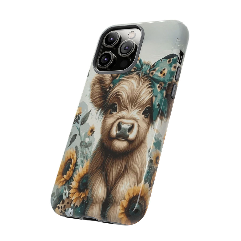 Adorable Cow Phone Case – Floral Farmhouse Design, Cute Animal Lover Gift