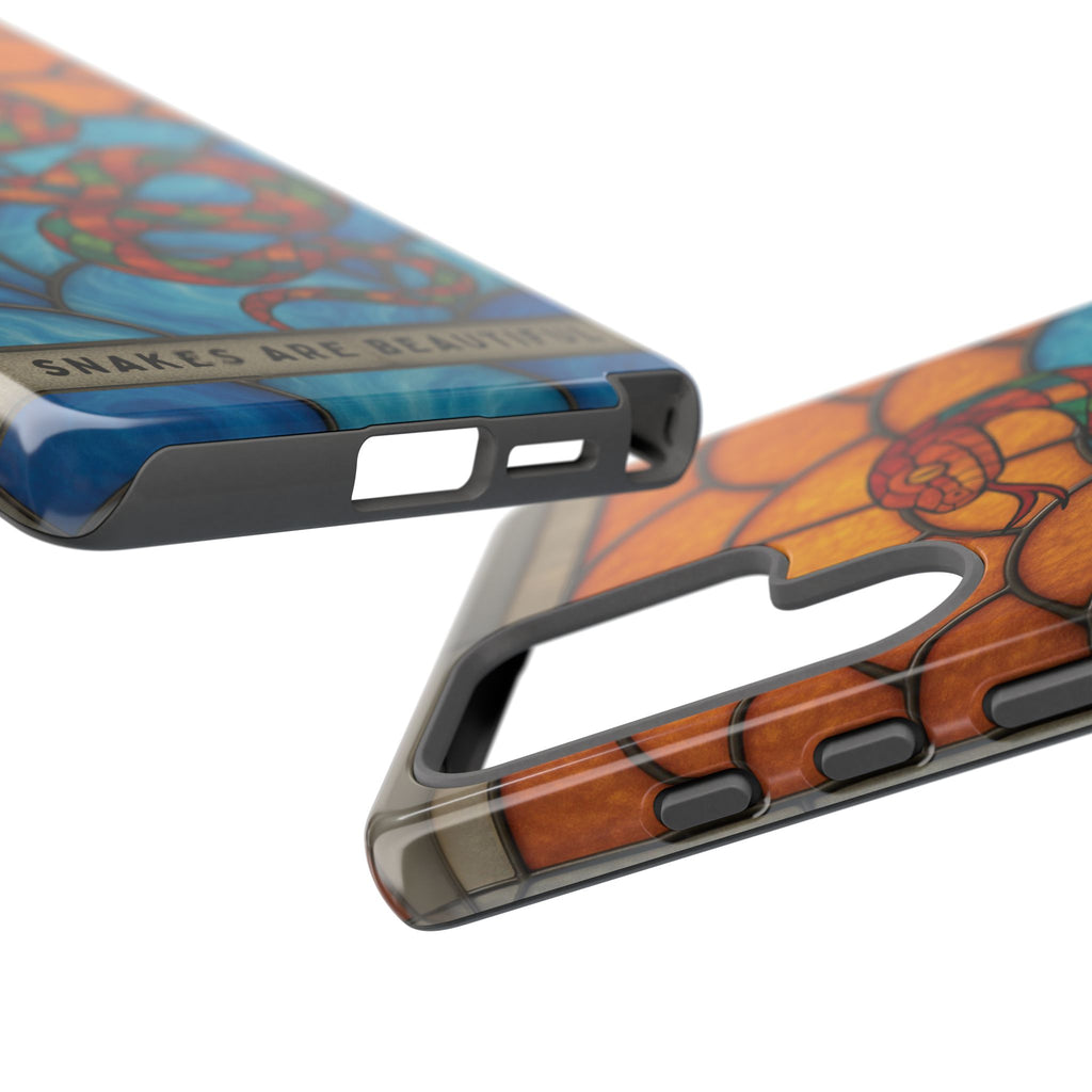 Snakes Are Beautiful Stained Glass Phone Case, Colorful Reptile Design Phone Cover, Nature Lovers Reptile Phone Case, Danger Noodle Case