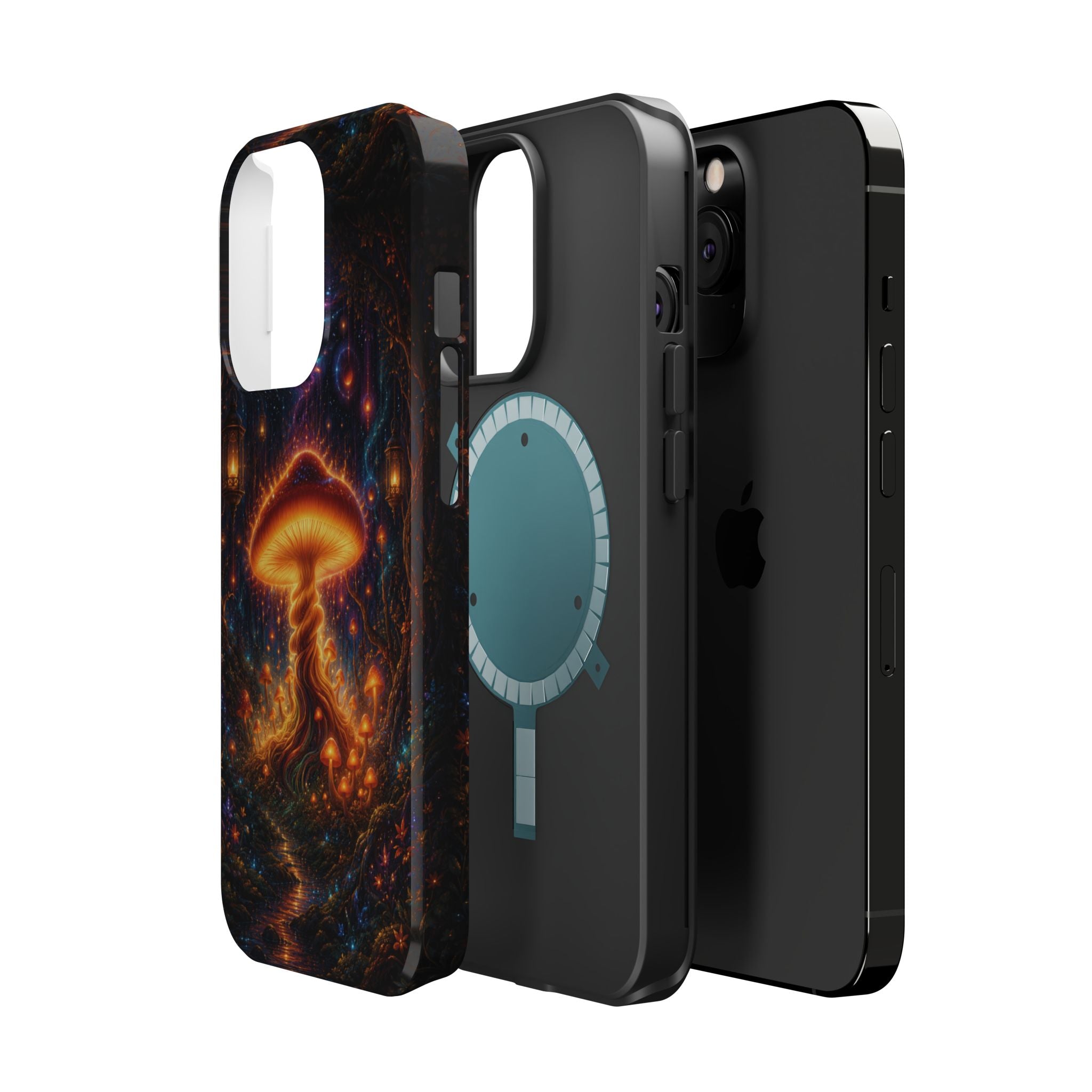 Psychedelic Glowing Mushroom Phone Case – MagSafe Galaxy Art Cover
