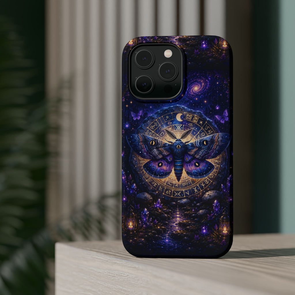 Astrological Moth Phone Case – Celestial MagSafe-Compatible Cover