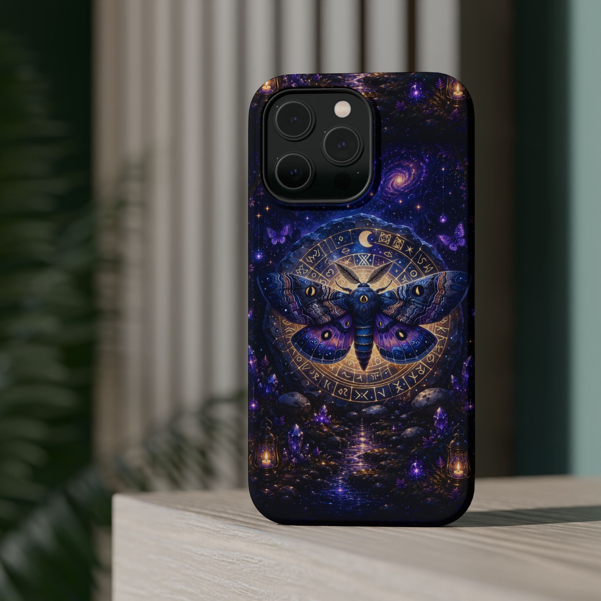 Astrological Moth Phone Case – Celestial MagSafe-Compatible Cover