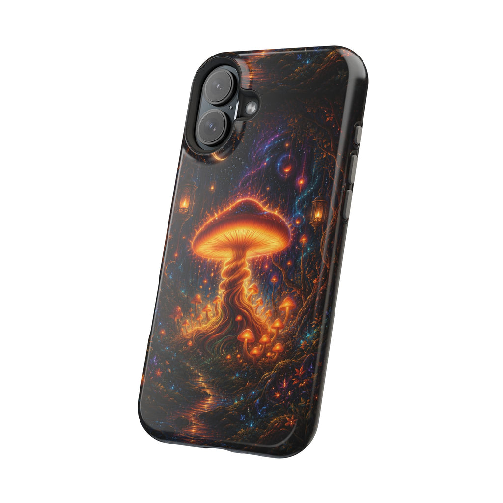 Psychedelic Glowing Mushroom Phone Case – MagSafe Galaxy Art Cover