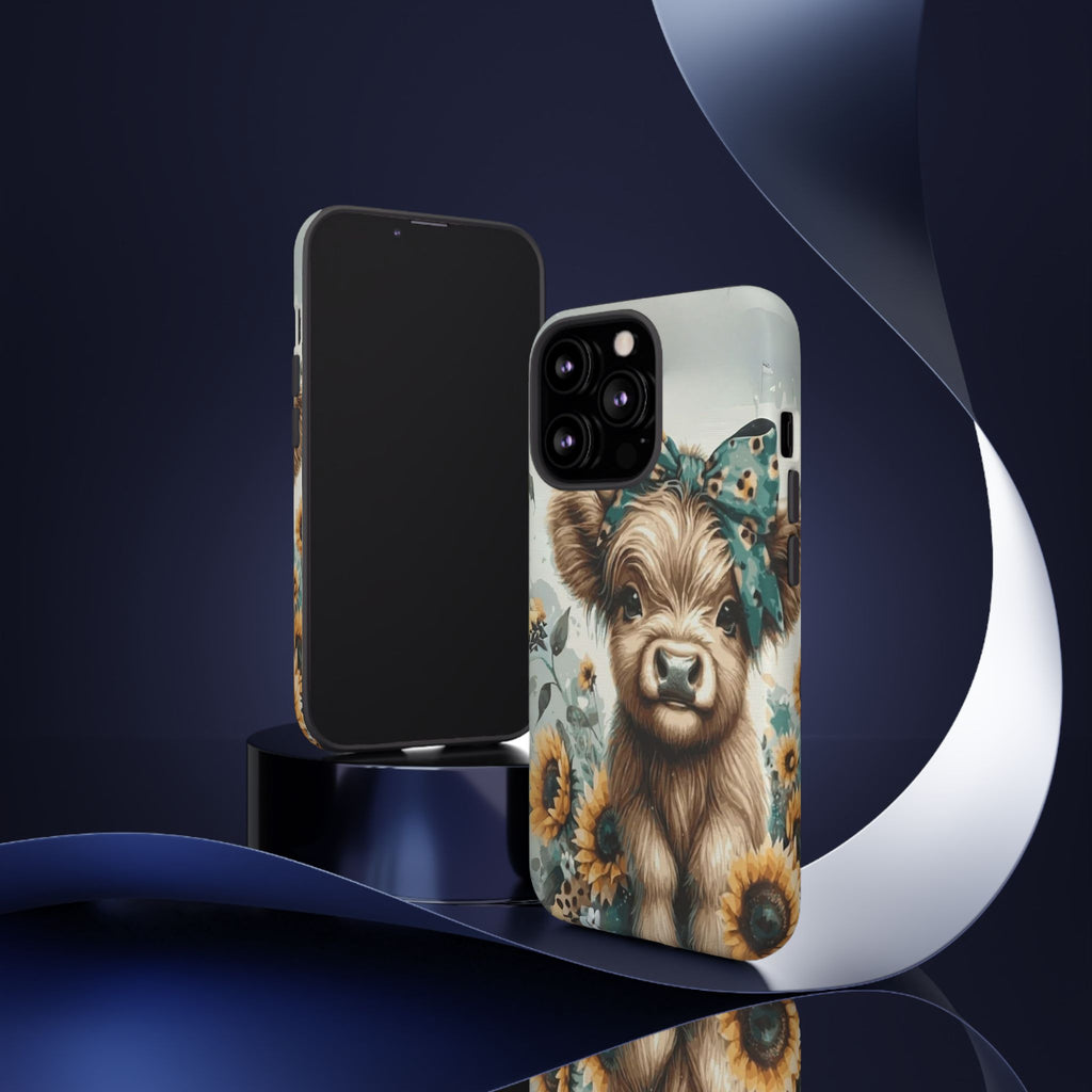 Adorable Cow Phone Case – Floral Farmhouse Design, Cute Animal Lover Gift