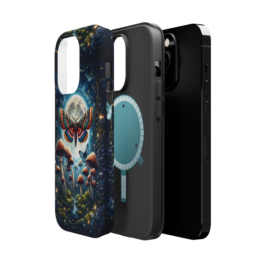 Mystic Moth Moon Phone Case – Whimsical MagSafe-Compatible Cover