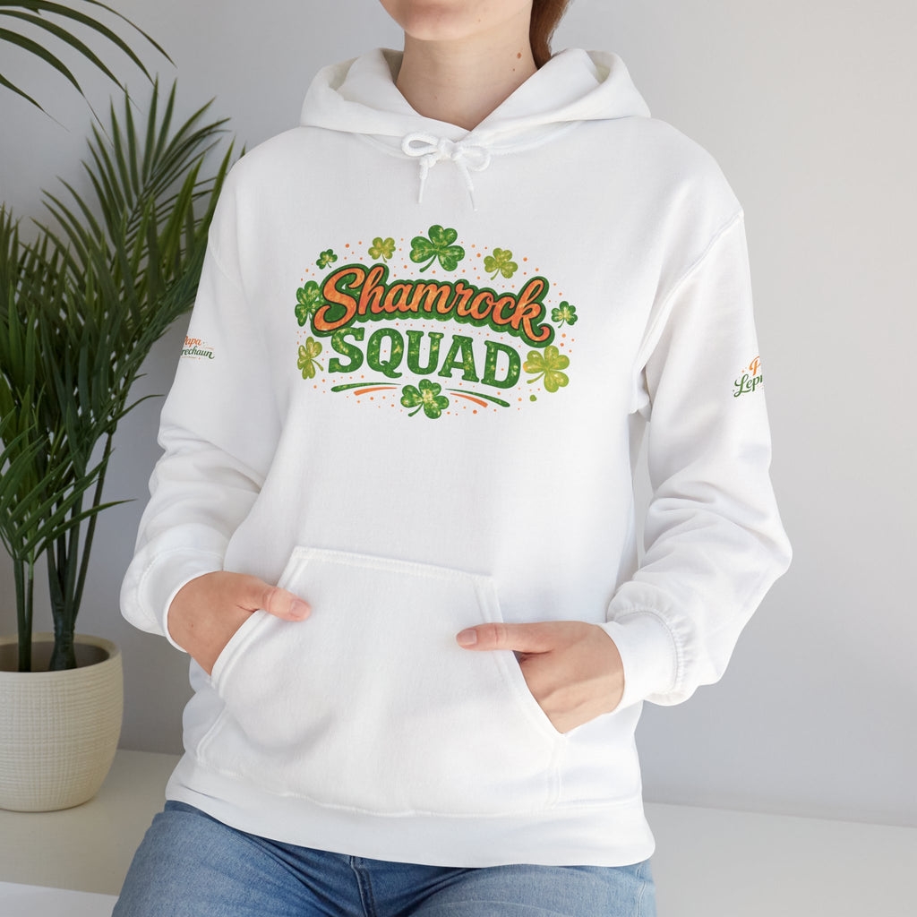 Papa Leprechaun Shamrock Squad Hoodie — St. Patrick’s Day Green Clover Sweatshirt