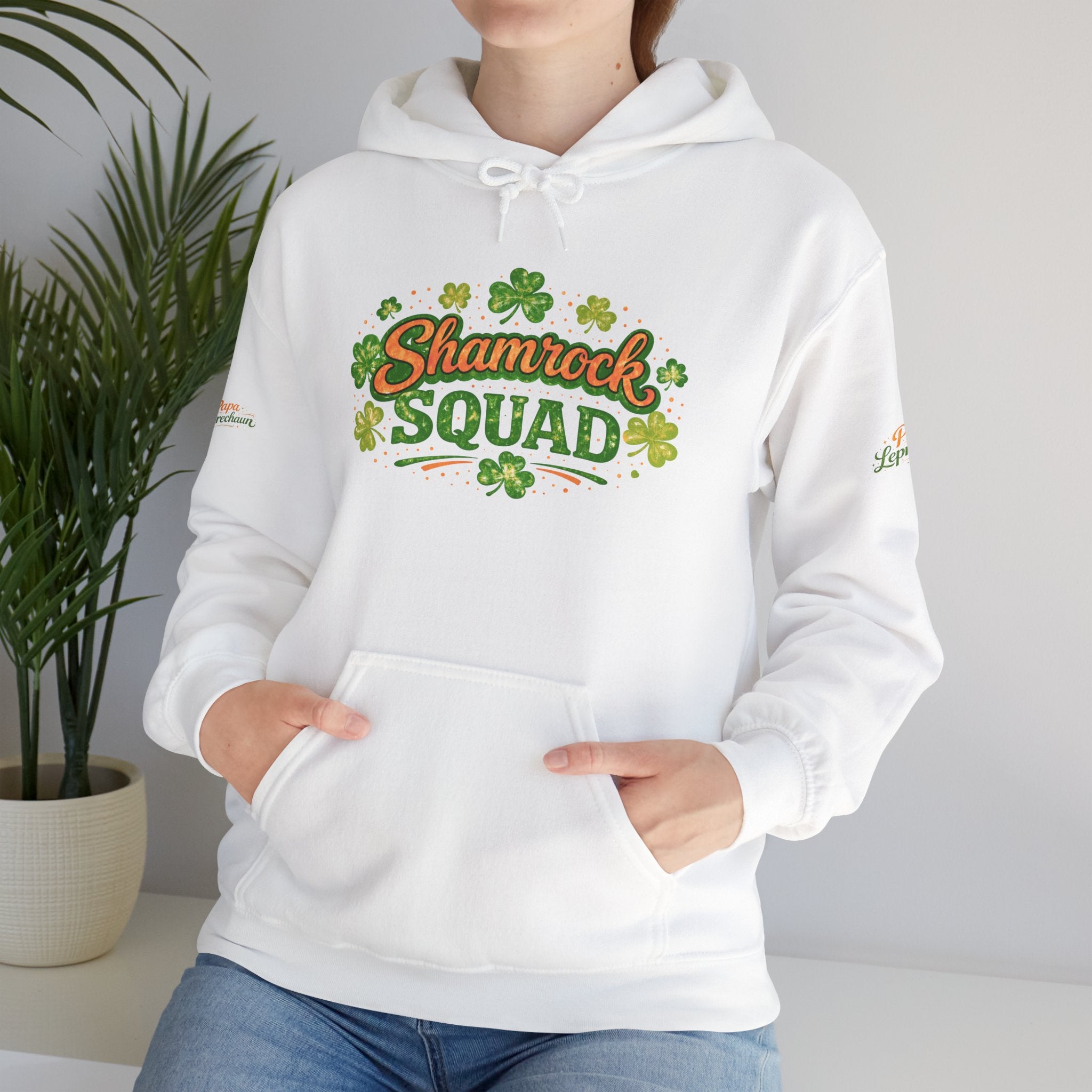 Papa Leprechaun Shamrock Squad Hoodie — St. Patrick’s Day Green Clover Sweatshirt