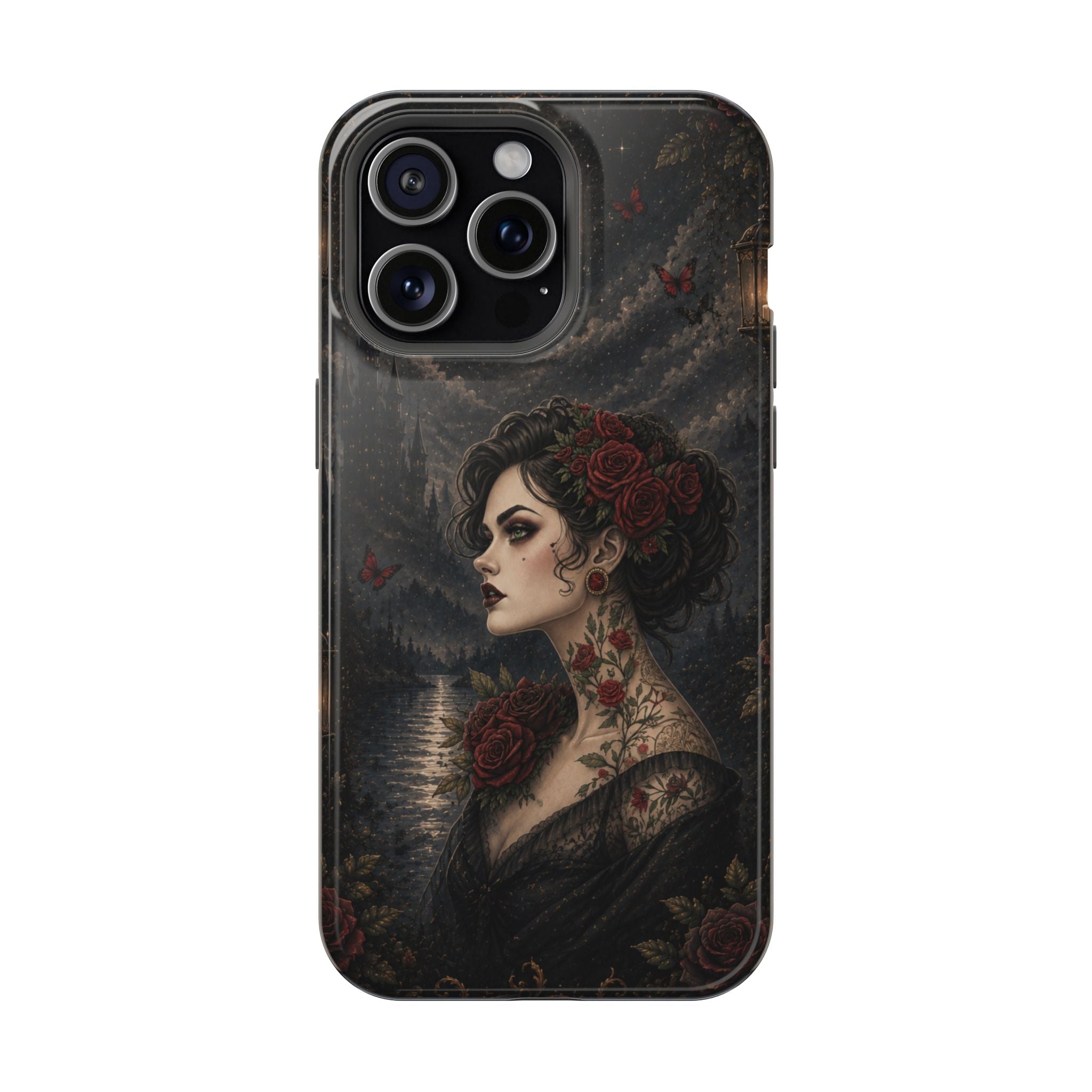 Gothic Rose Portrait Phone Case – Dark Romance MagSafe-Compatible Cover