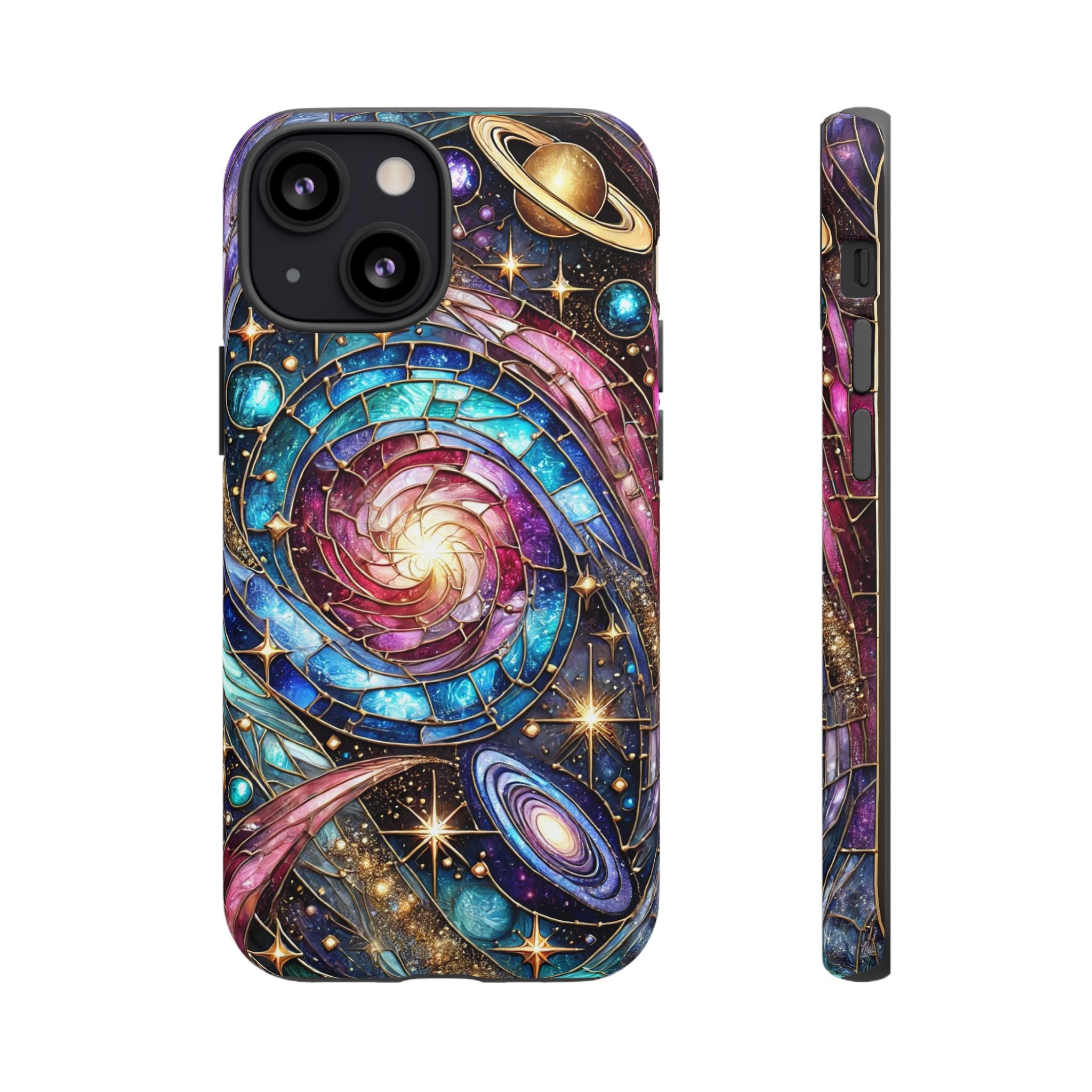 Stained Glass Celestial iPhone Case – Galaxy 3D Full-Wrap Protective Phone Cover