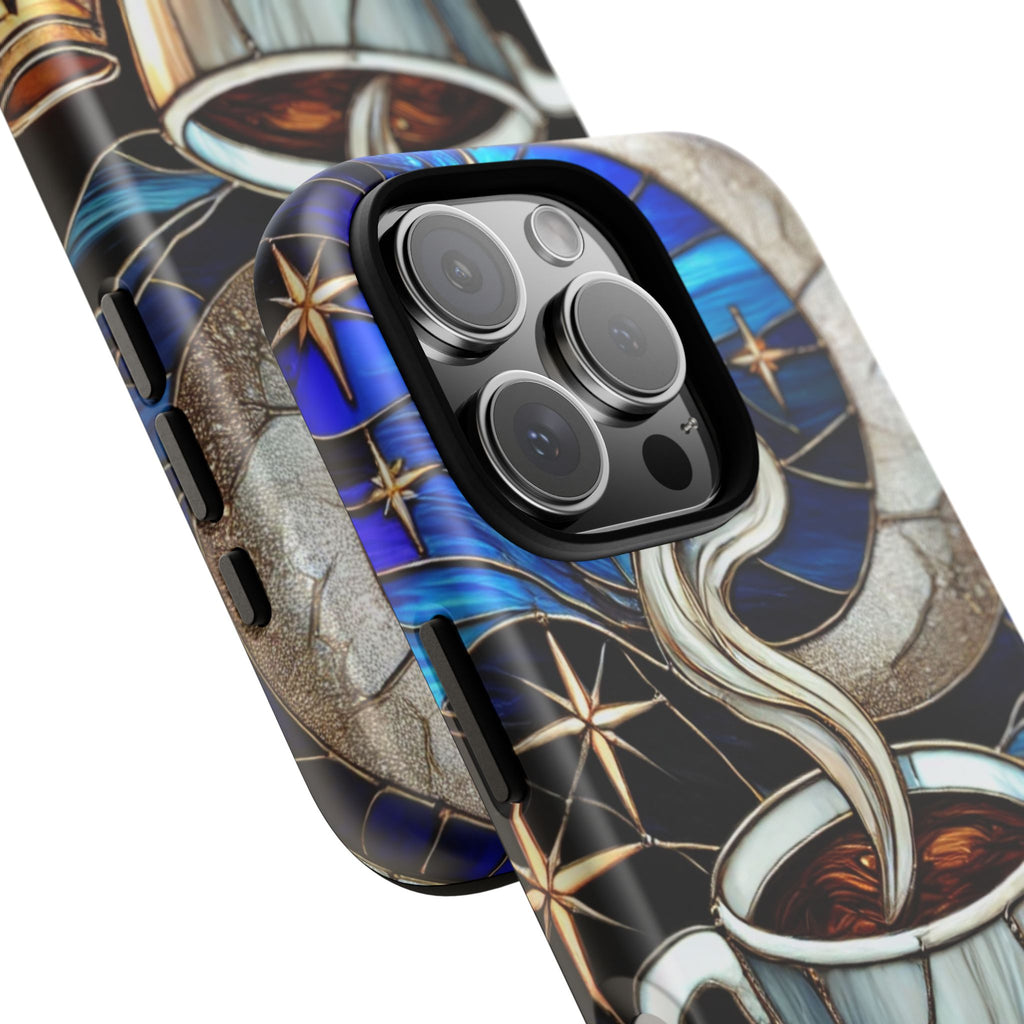 Stained Glass Coffee Phone Case – Cozy Artistic Design for Coffee Lovers
