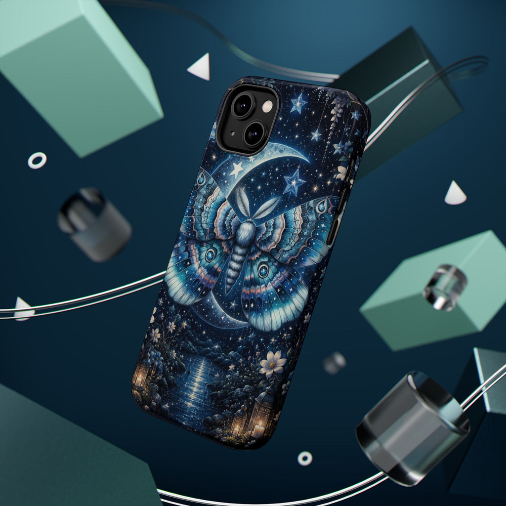 Mystic Moth Moon Phone Case – Night Sky MagSafe-Compatible Cover