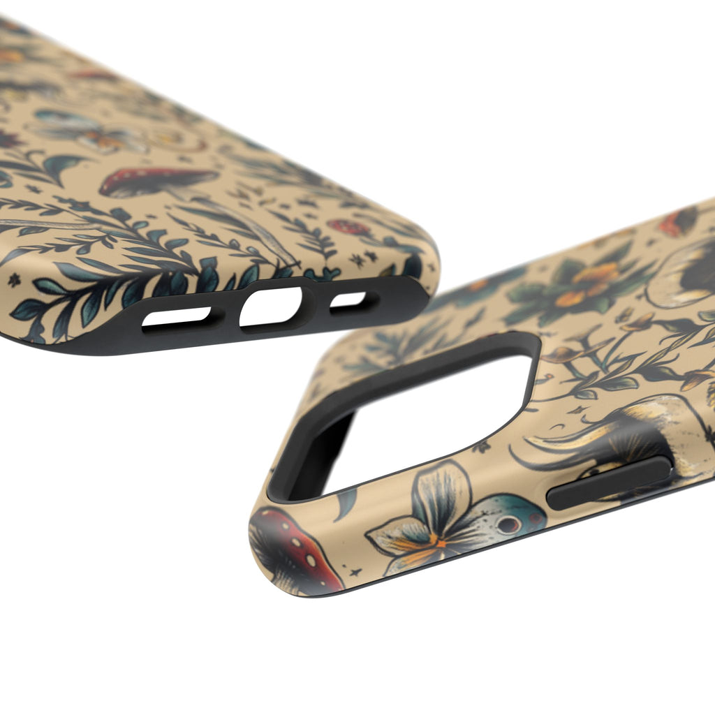 Vintage Botanical Mushroom Phone Case – MagSafe-Compatible Cover
