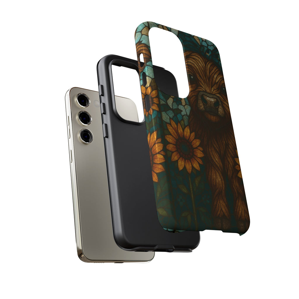 Stained Glass Baby Cow Phone Case – Sunflower Farmhouse Animal Design