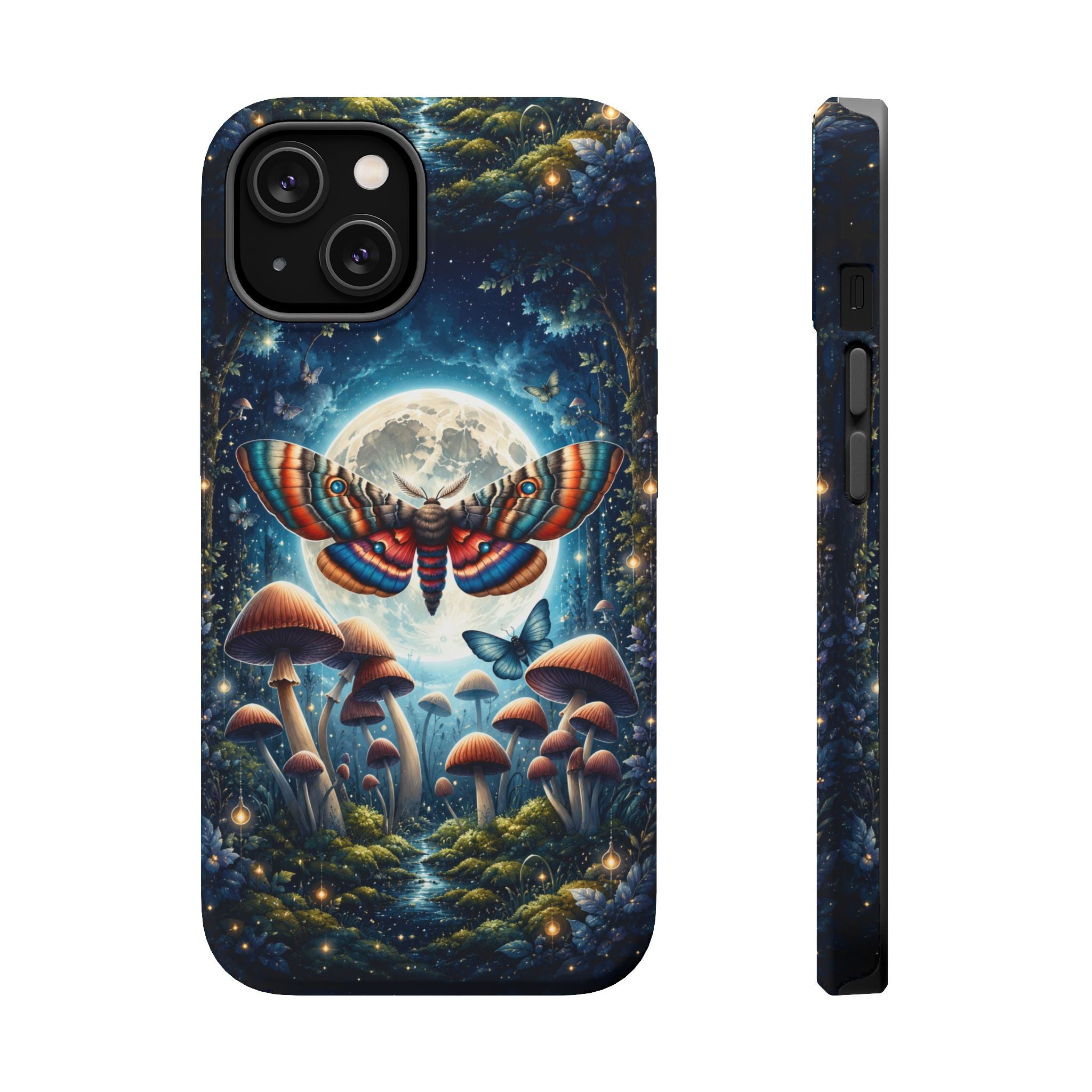 Mystic Moth Moon Phone Case – Whimsical MagSafe-Compatible Cover