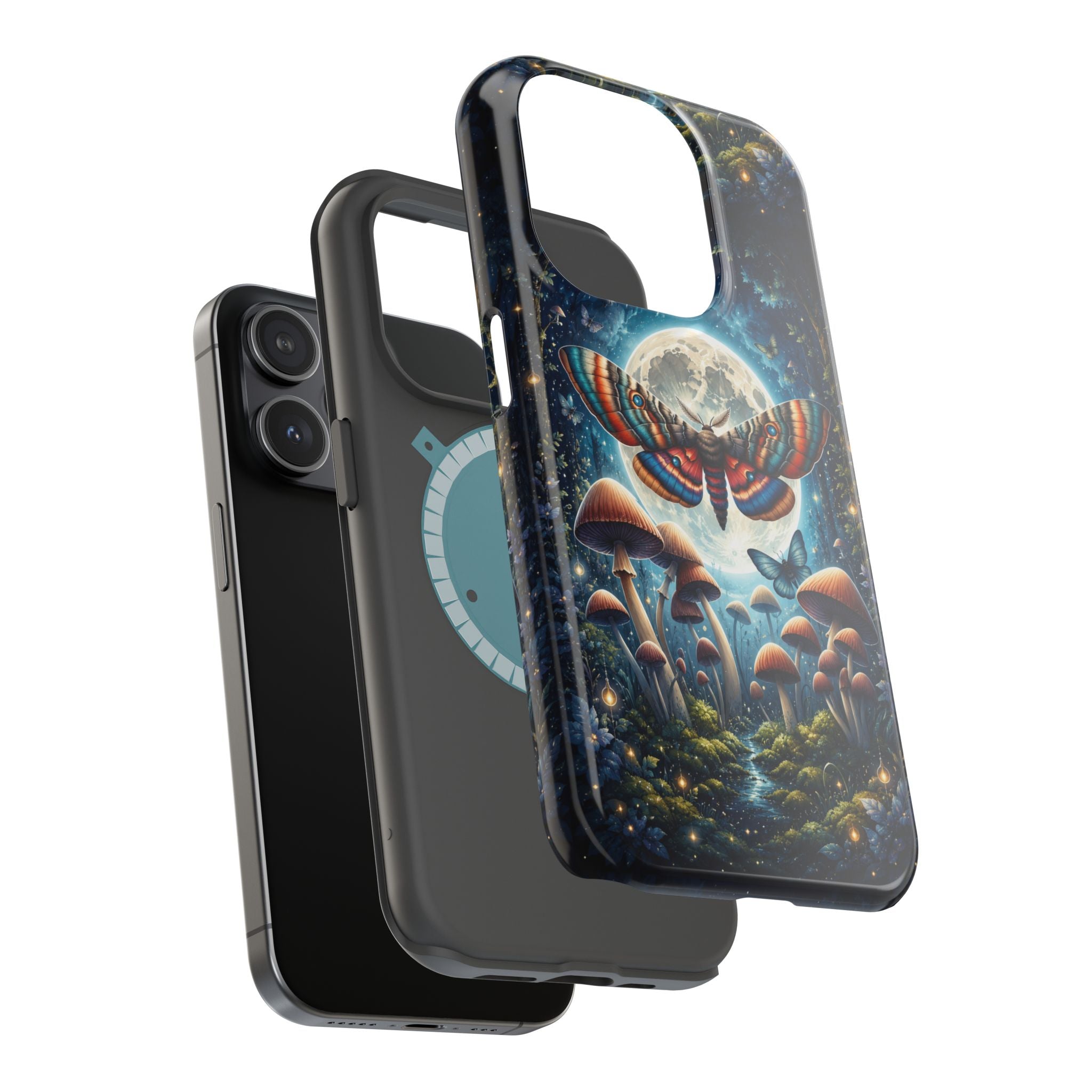 Mystic Moth Moon Phone Case – Whimsical MagSafe-Compatible Cover