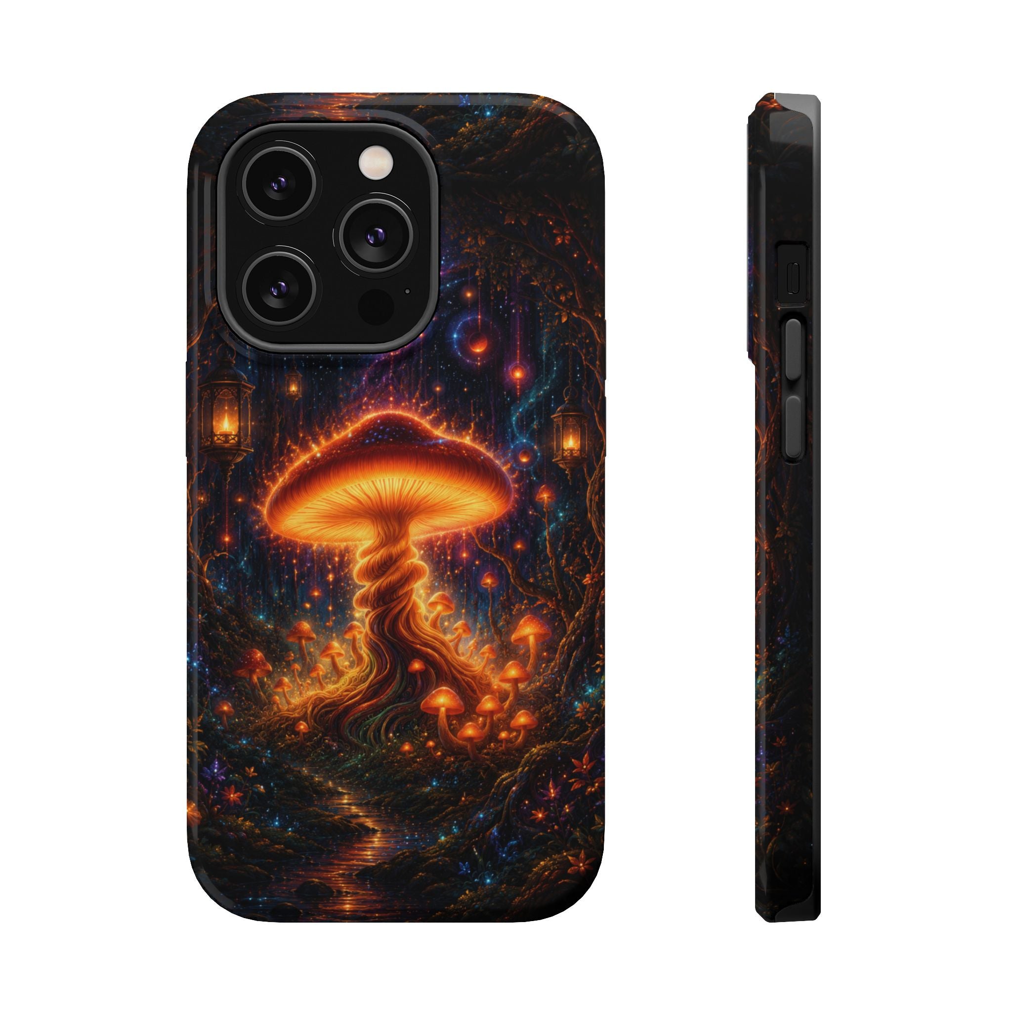 Psychedelic Glowing Mushroom Phone Case – MagSafe Galaxy Art Cover