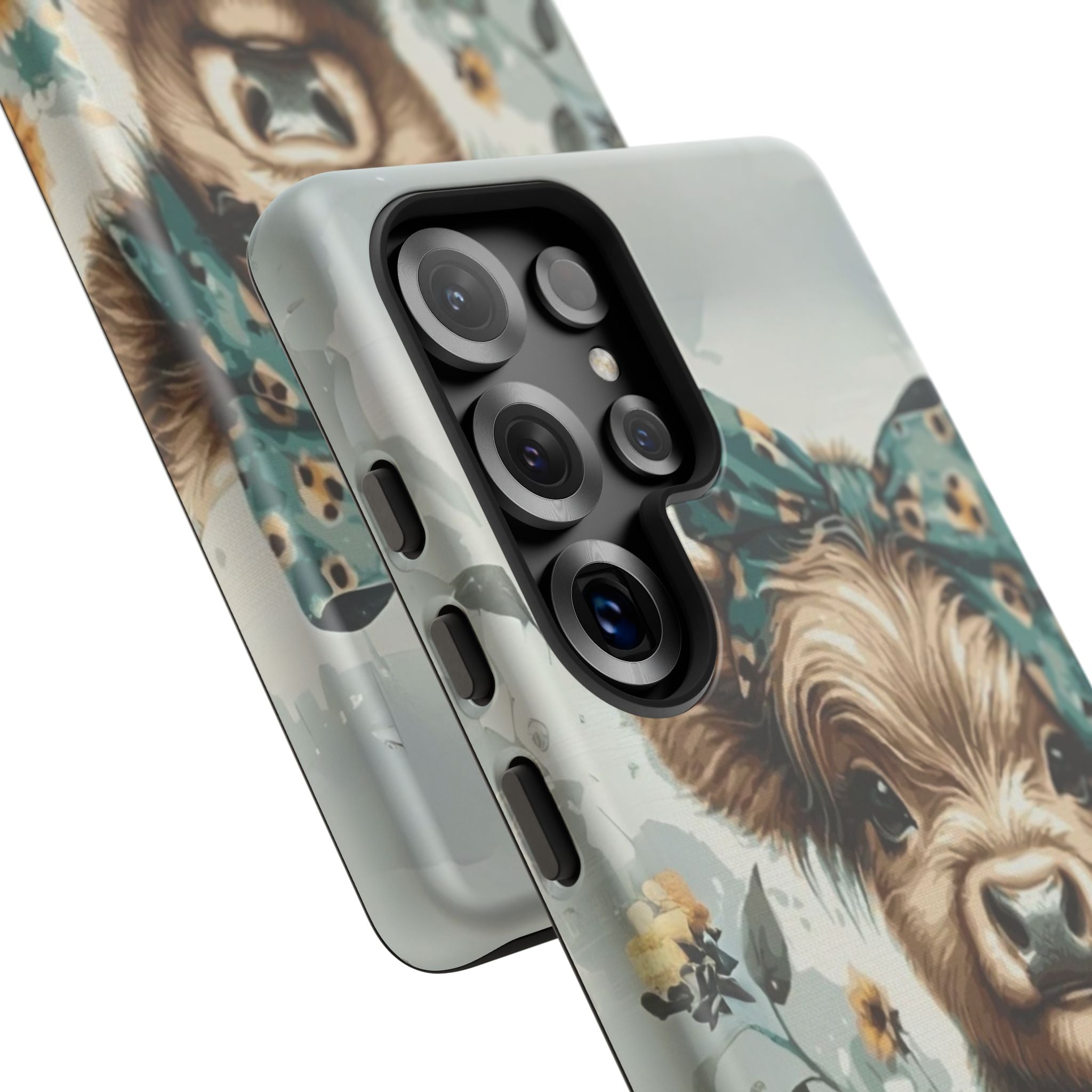 Adorable Cow Phone Case – Floral Farmhouse Design, Cute Animal Lover Gift