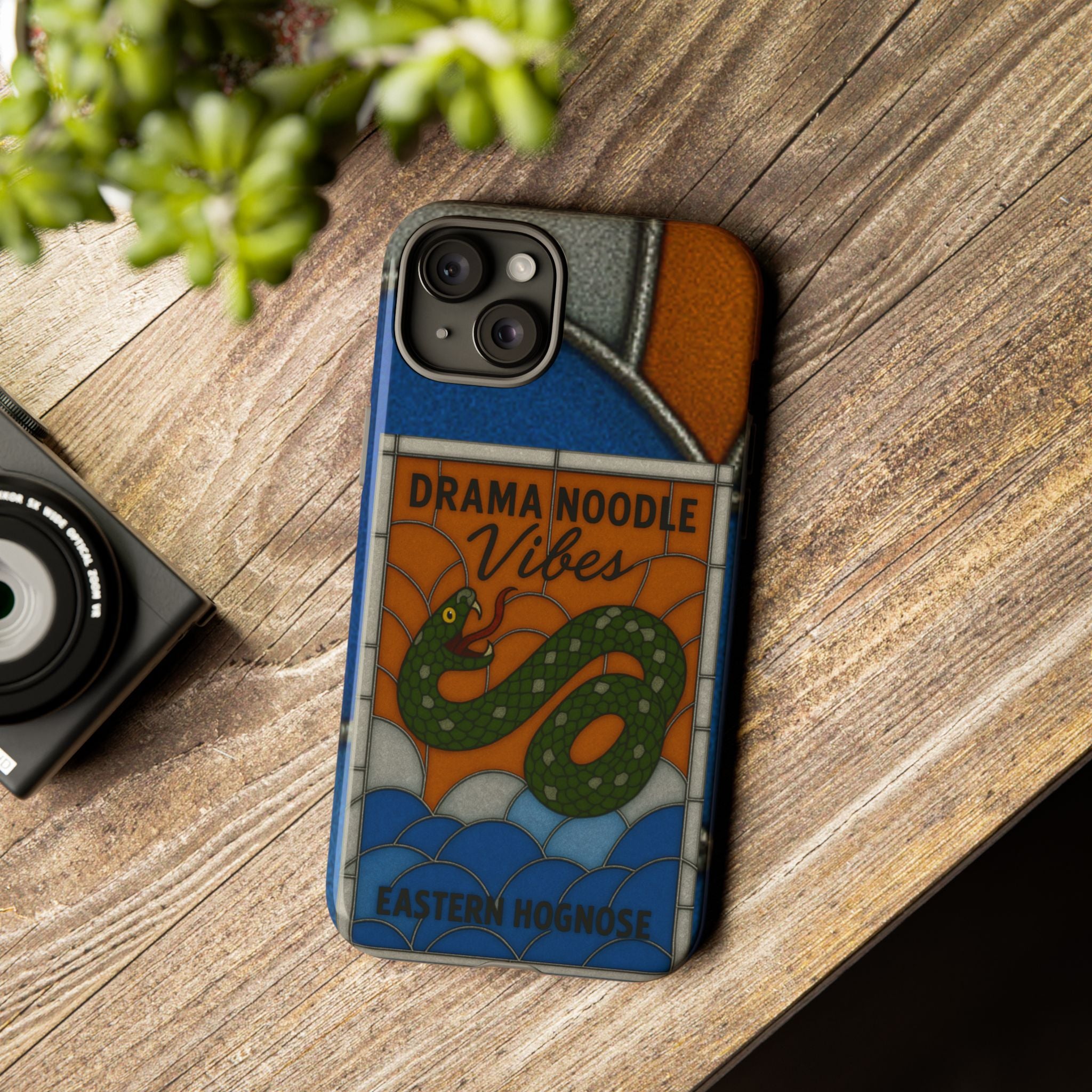 Stained Glass Snake Phone Case – Vibrant Drama Noodle Aesthetic Cover