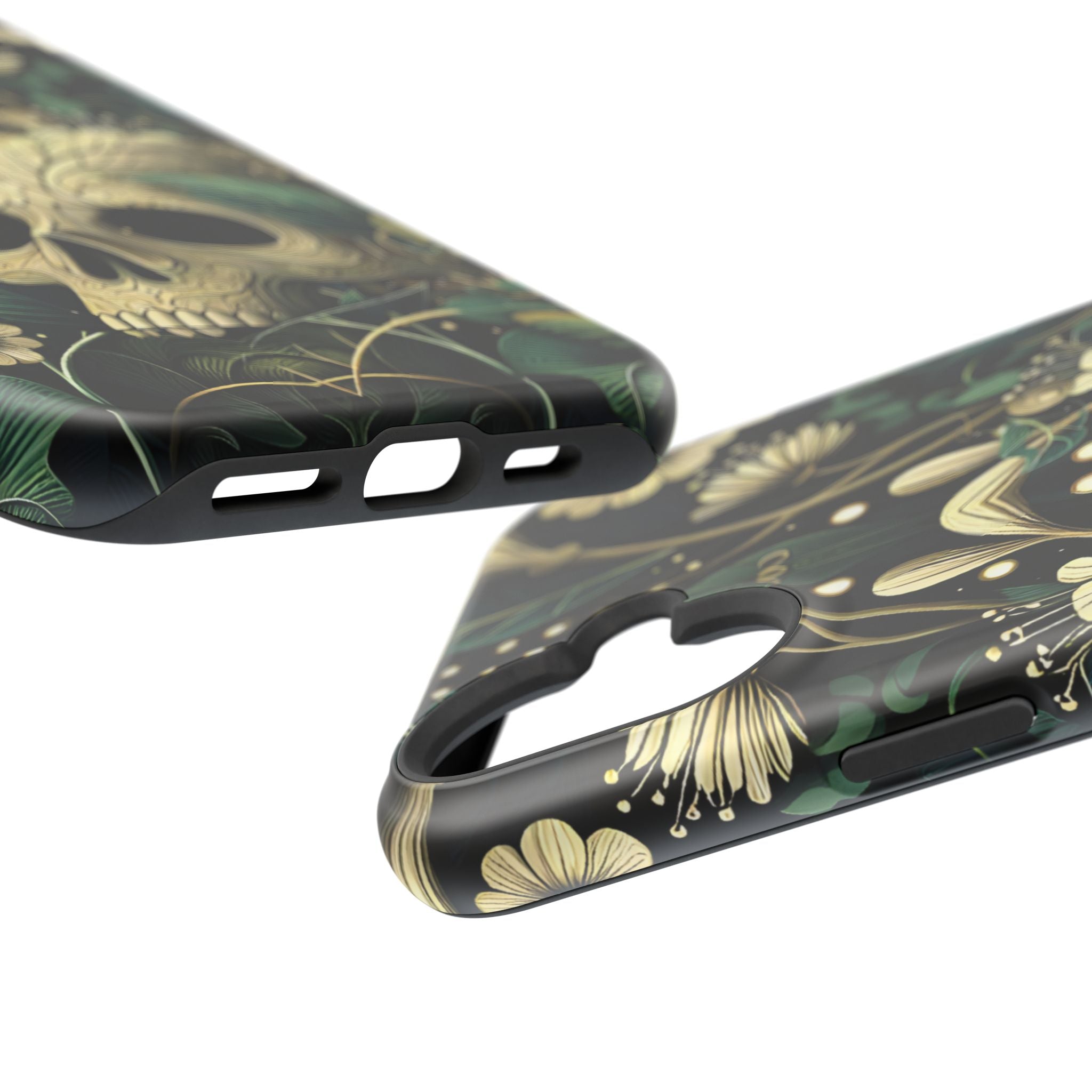 Floral Skull Phone Case – Botanical Gothic MagSafe-Compatible Cover