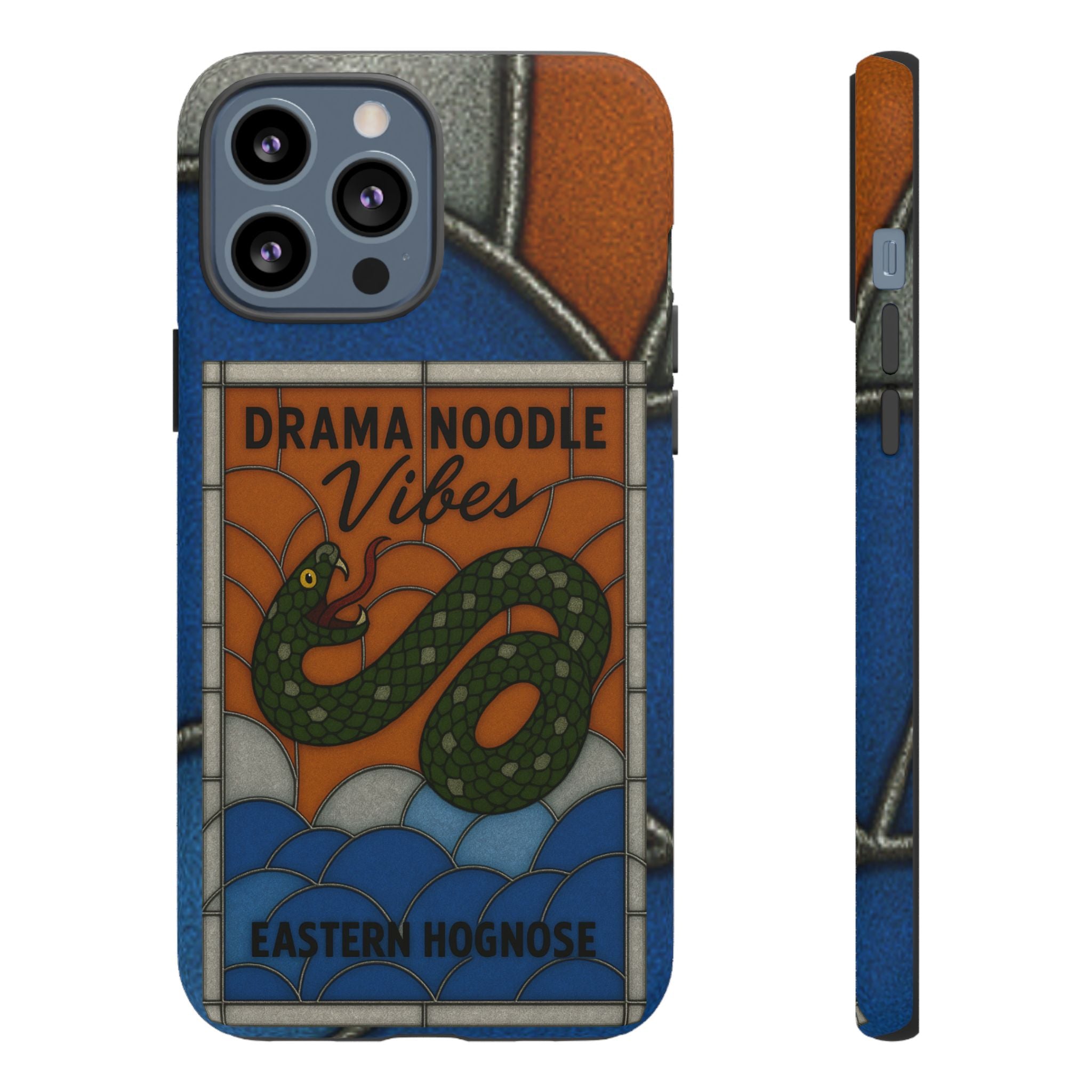 Stained Glass Snake Phone Case – Vibrant Drama Noodle Aesthetic Cover