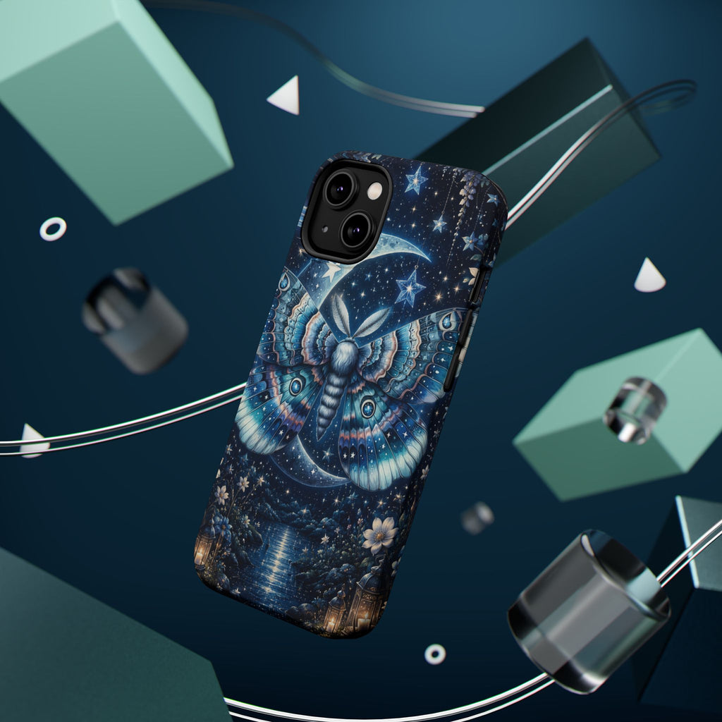 Mystic Moth Moon Phone Case – Night Sky MagSafe-Compatible Cover