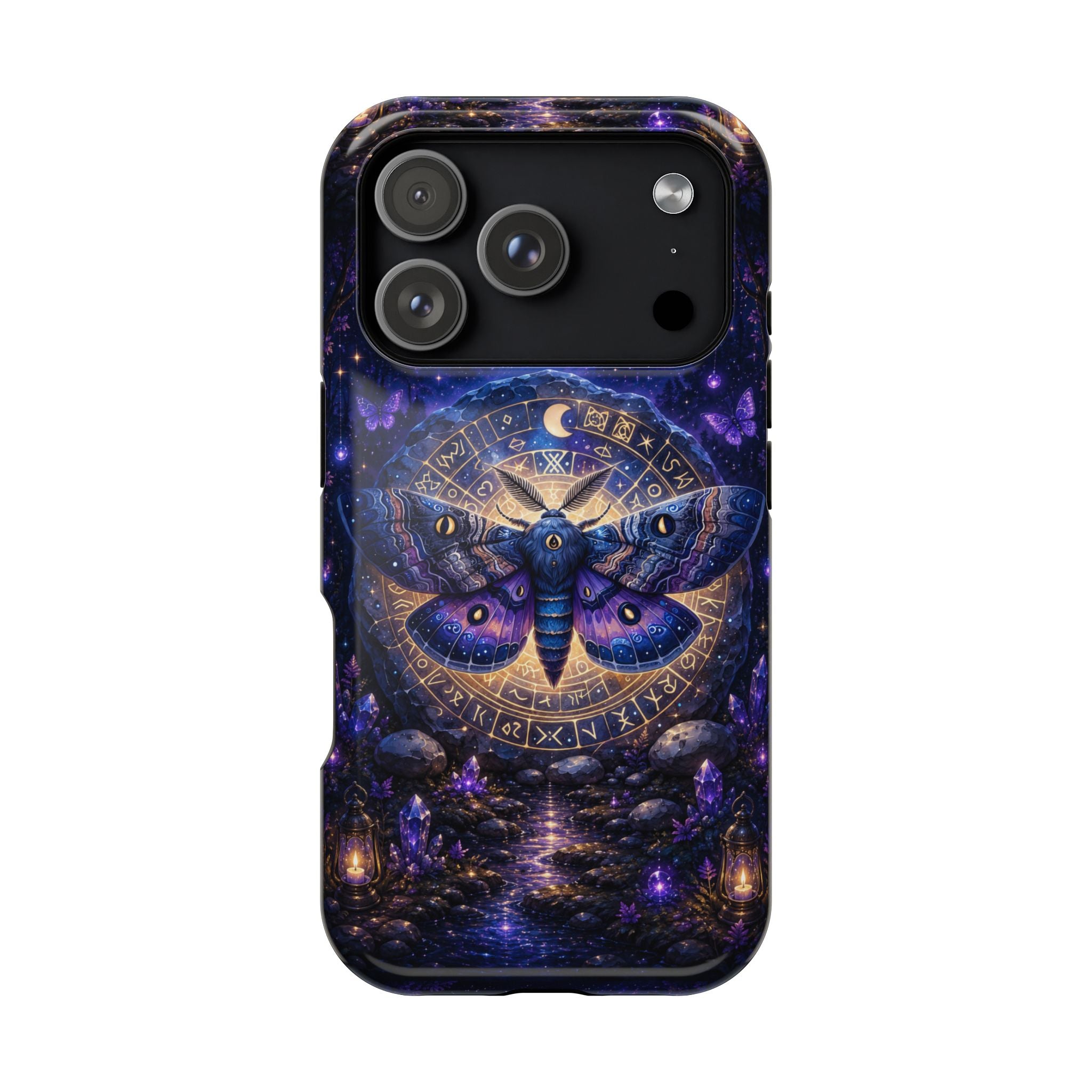 Astrological Moth Phone Case – Celestial MagSafe-Compatible Cover