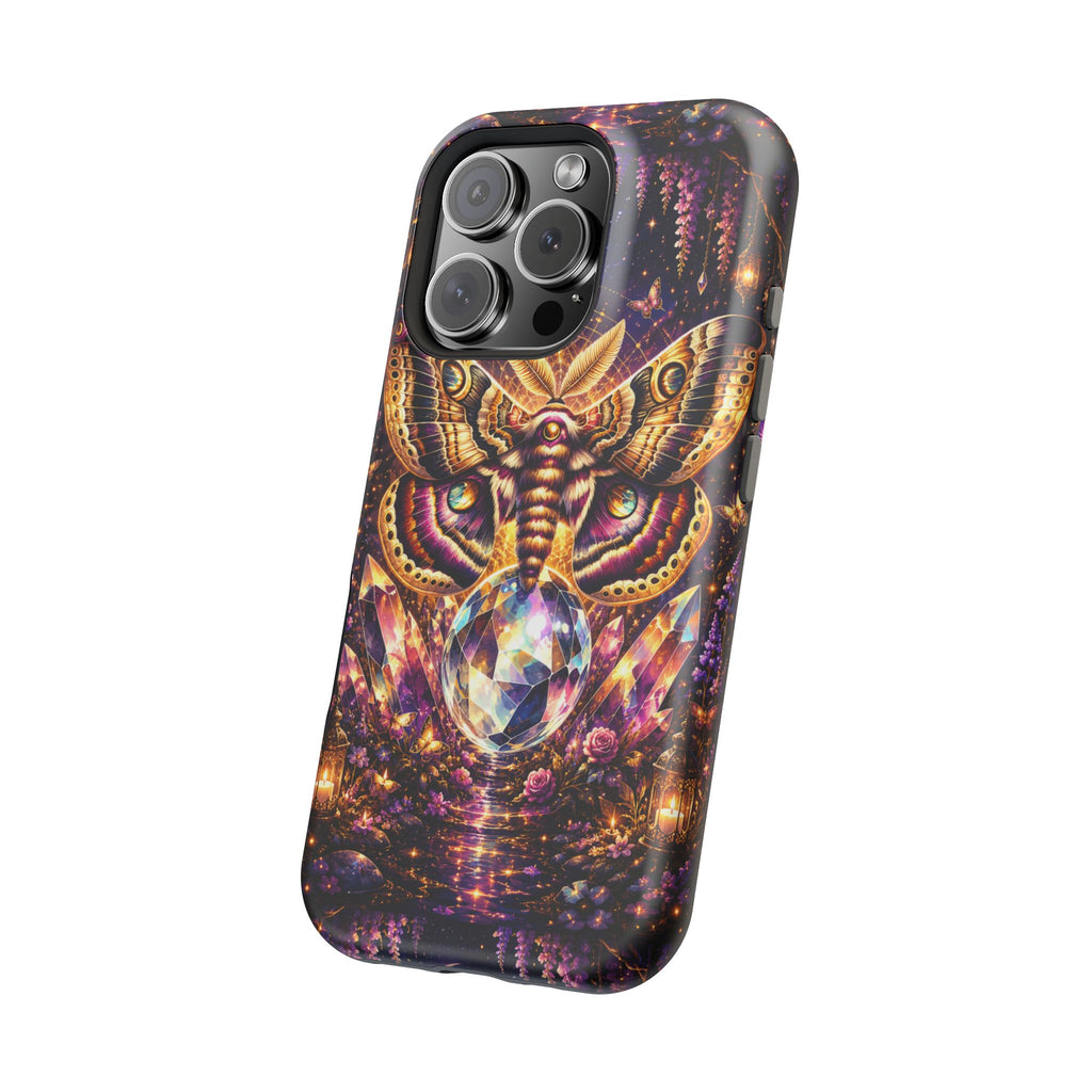 Mystic Moth Crystal Phone Case – Jewel-Toned MagSafe-Compatible Cover