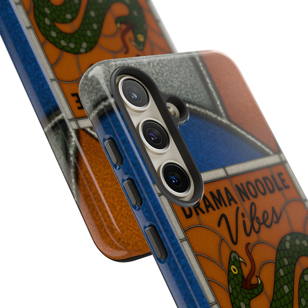 Stained Glass Snake Phone Case – Vibrant Drama Noodle Aesthetic Cover