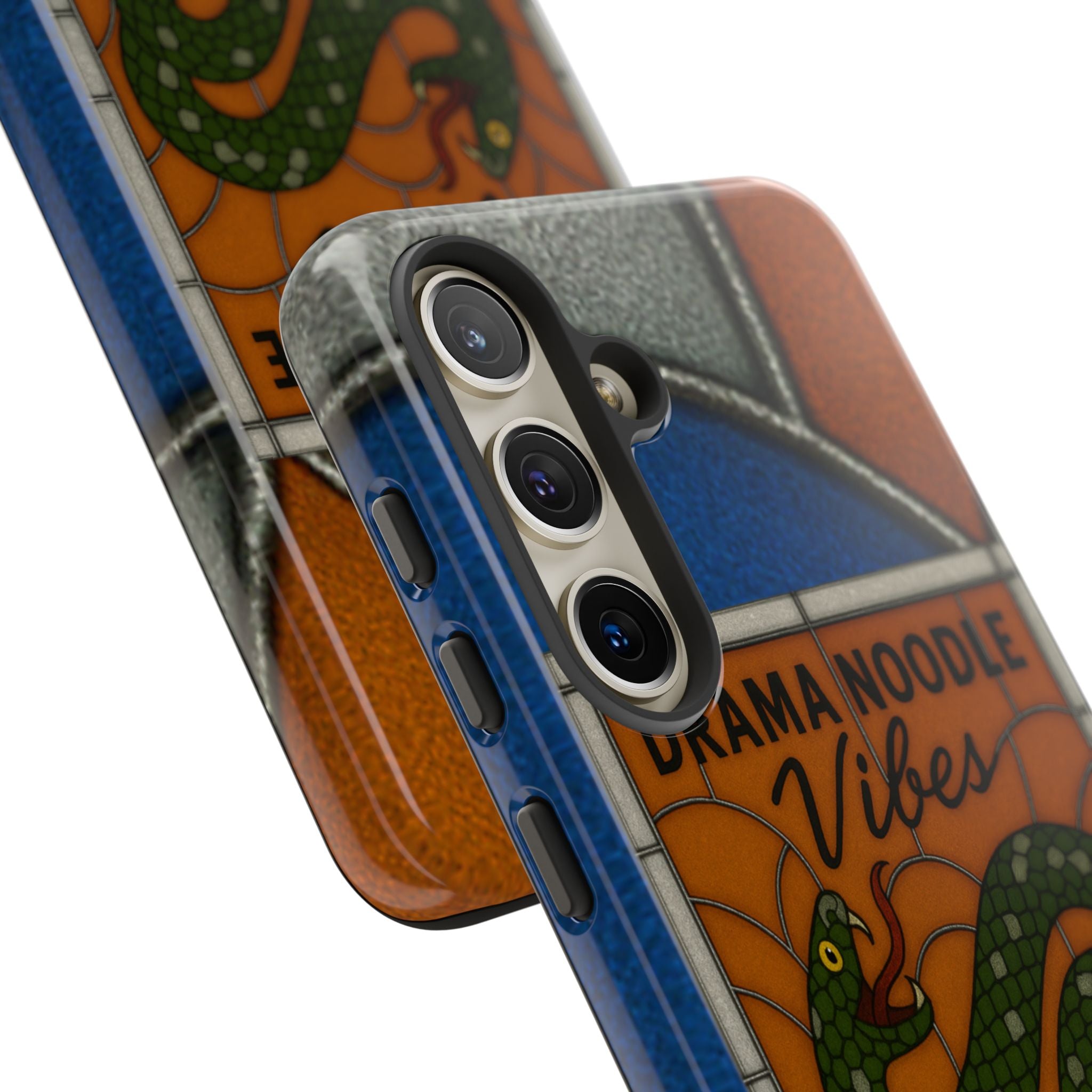 Stained Glass Snake Phone Case – Vibrant Drama Noodle Aesthetic Cover