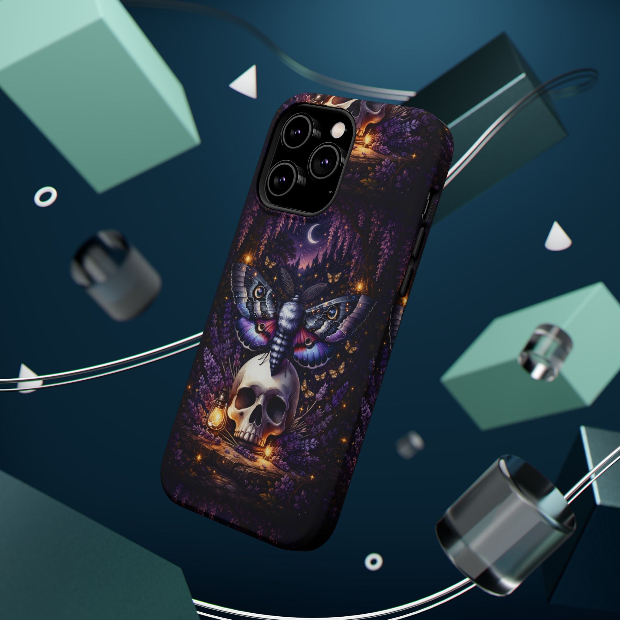 Moth & Skull Phone Case – Dark Mystical MagSafe-Compatible Cover