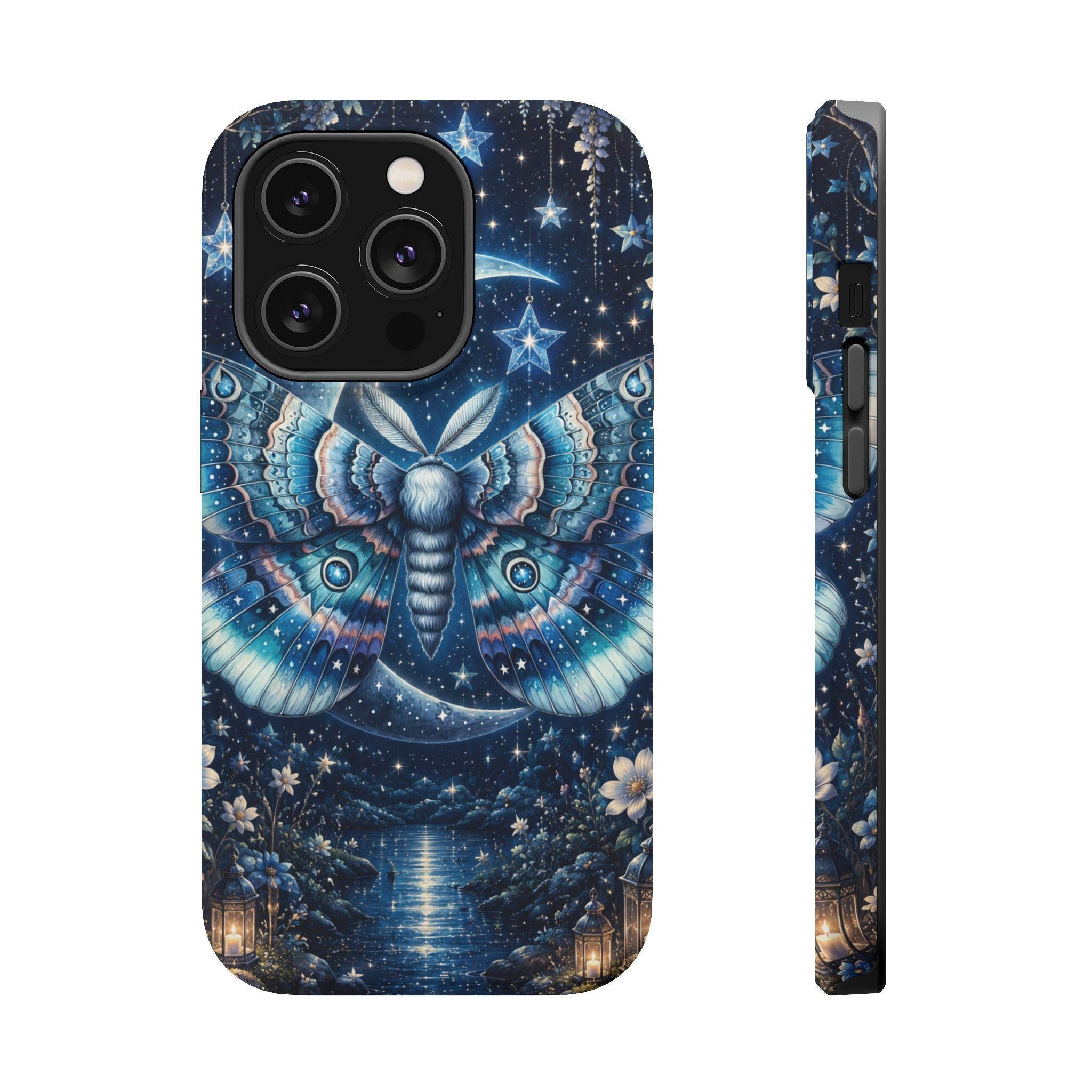 Mystic Moth Moon Phone Case – Night Sky MagSafe-Compatible Cover