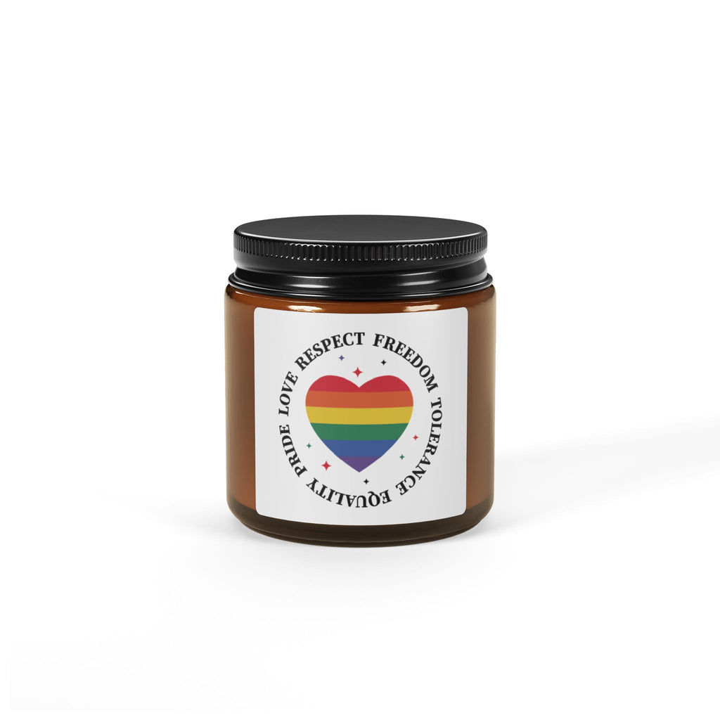 Pride Love Scented Soy Candle - Rainbow Heart LGBTQ+ Gift From Friend, Respect Freedom Tolerance Equality Pride Month Celebrations For Grad
