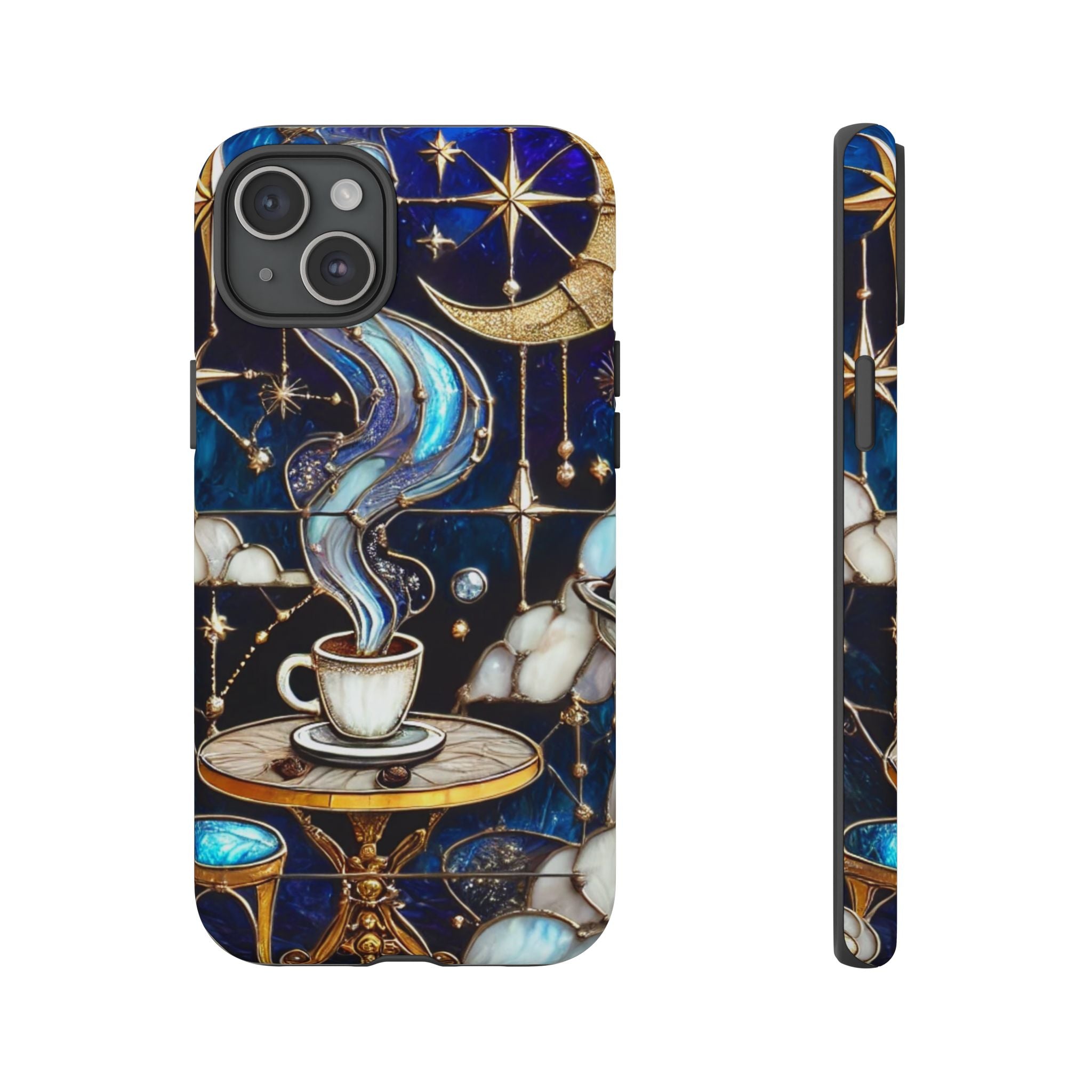 Celestial Stained Glass Coffee iPhone Case – Shockproof 3D Wrap