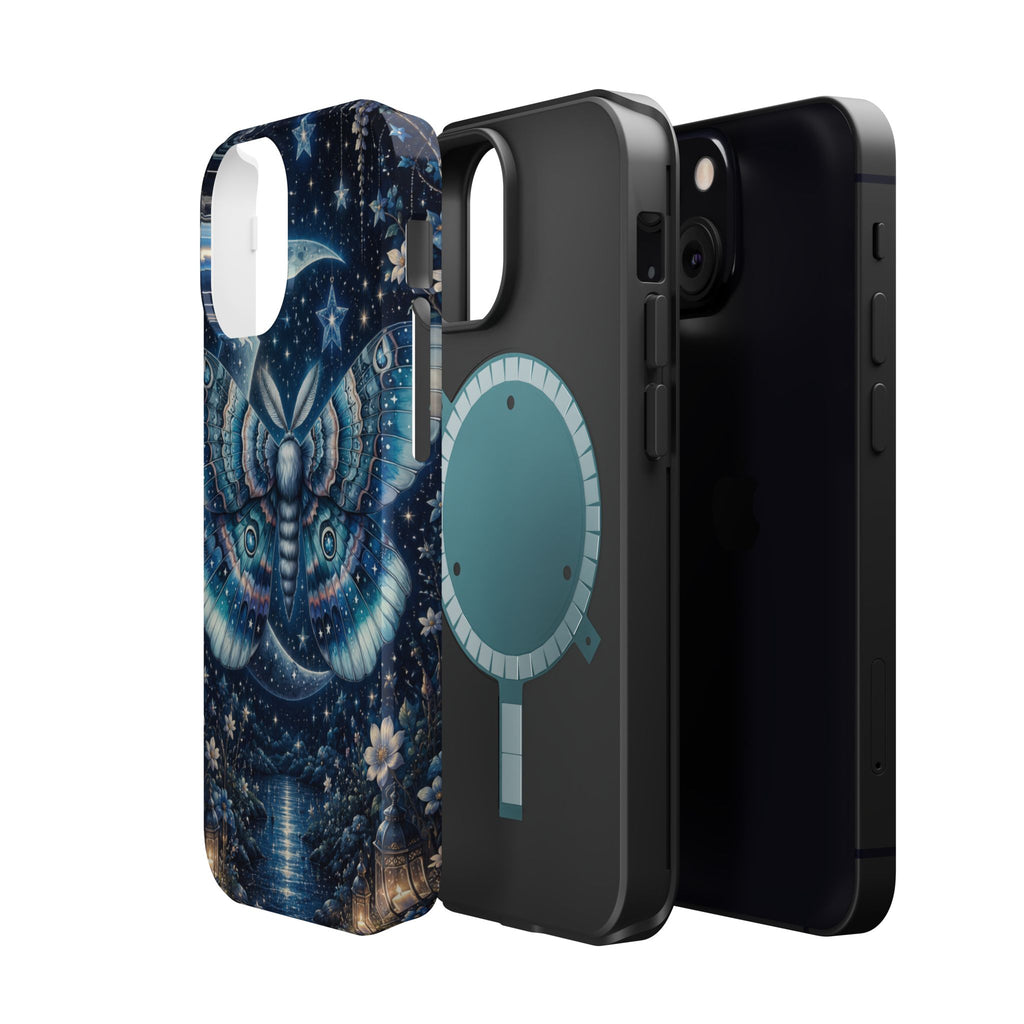 Mystic Moth Moon Phone Case – Night Sky MagSafe-Compatible Cover