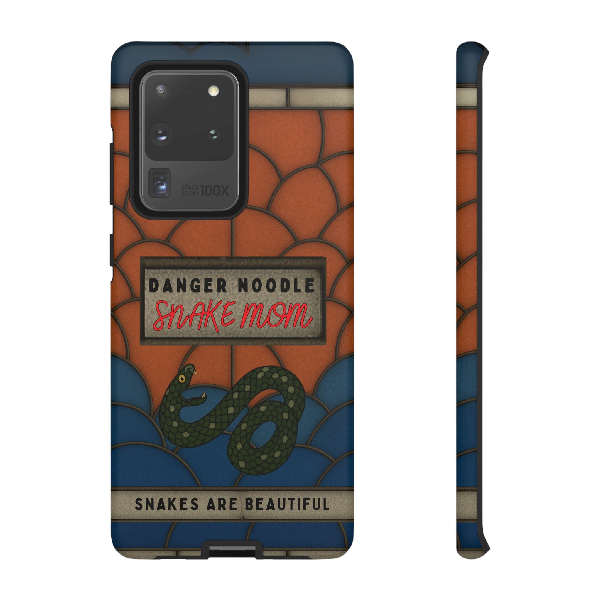 Danger Noodle Snake Mom Phone Case | Snakes Are Beautiful |Stained Glass Snake Art | Funny Snake Lover Gift |  Reptile Mom Phone Cover