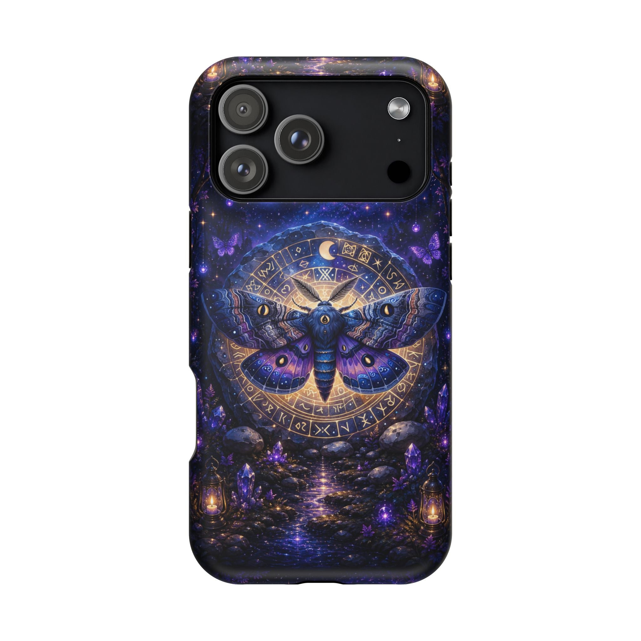 Astrological Moth Phone Case – Celestial MagSafe-Compatible Cover