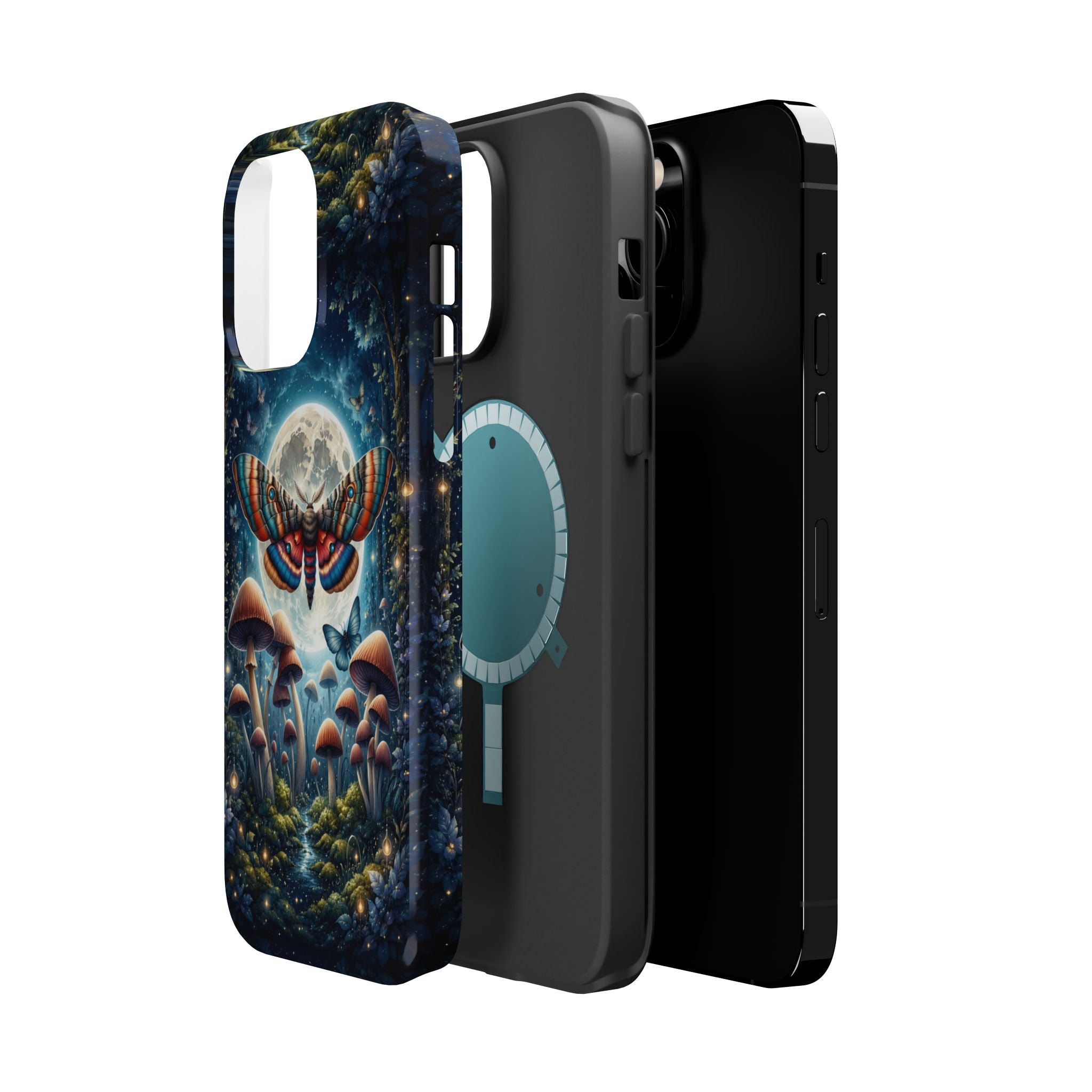Mystic Moth Moon Phone Case – Whimsical MagSafe-Compatible Cover