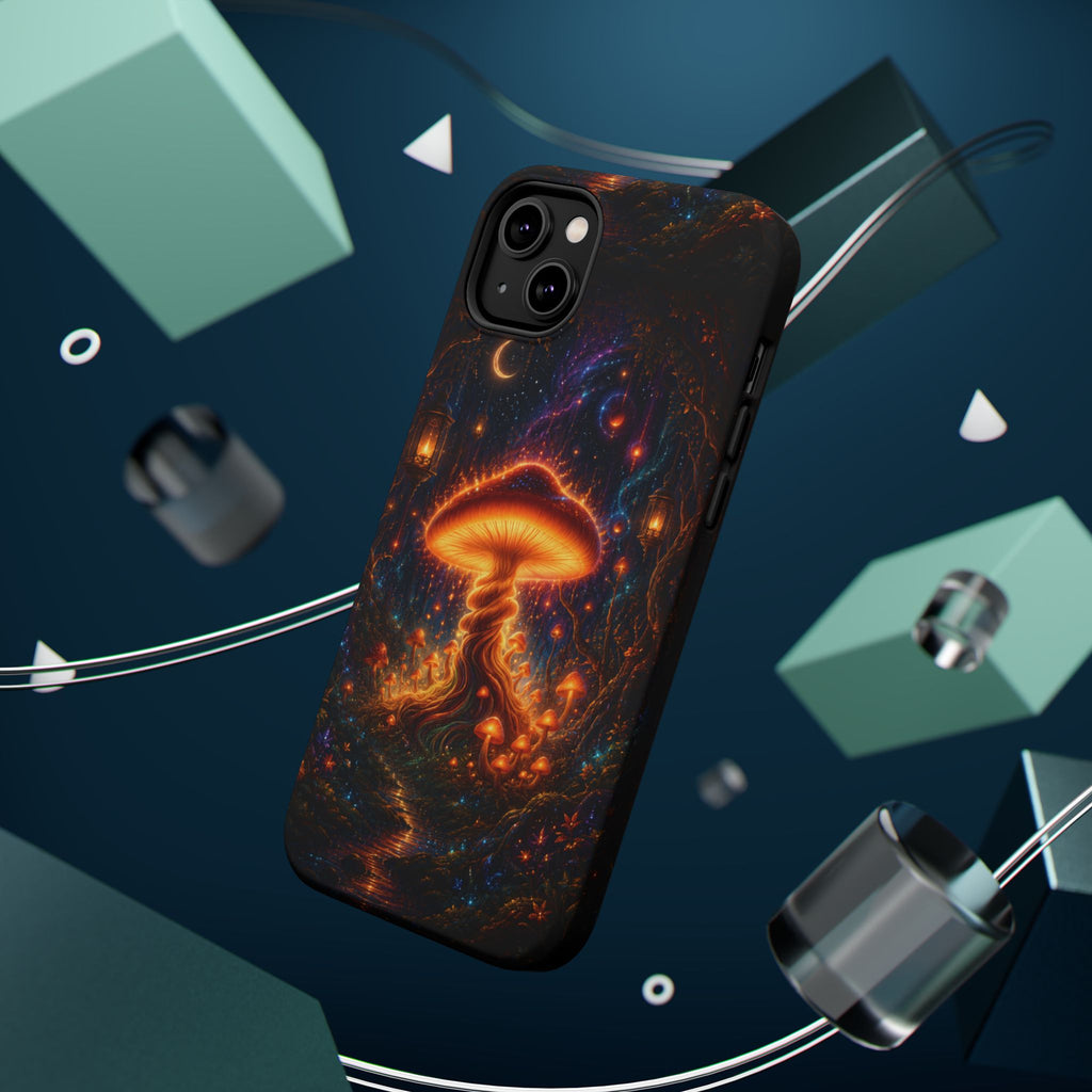 Psychedelic Glowing Mushroom Phone Case – MagSafe Galaxy Art Cover