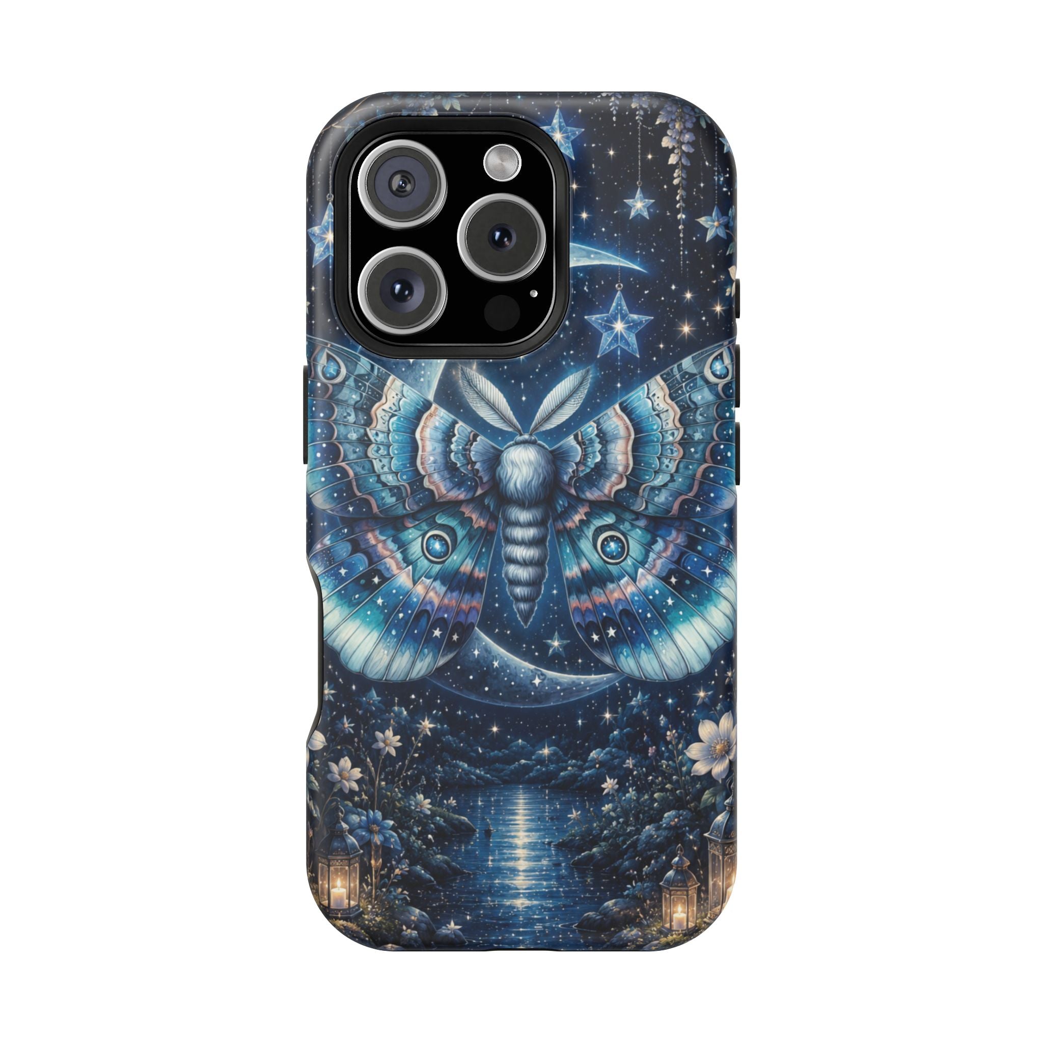 Mystic Moth Moon Phone Case – Night Sky MagSafe-Compatible Cover