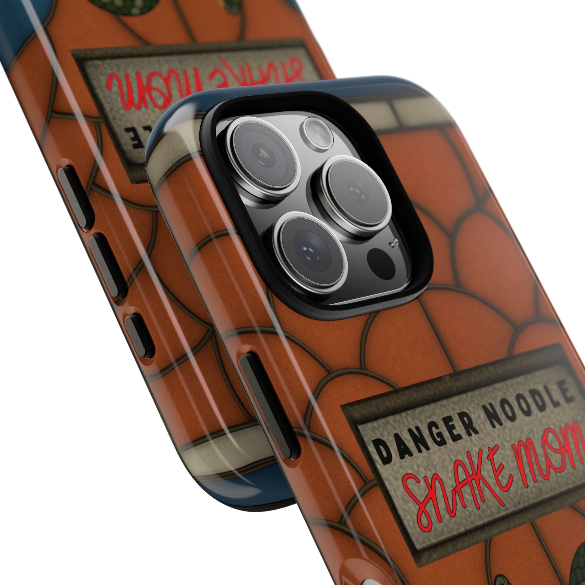 Danger Noodle Snake Mom Phone Case | Snakes Are Beautiful |Stained Glass Snake Art | Funny Snake Lover Gift |  Reptile Mom Phone Cover
