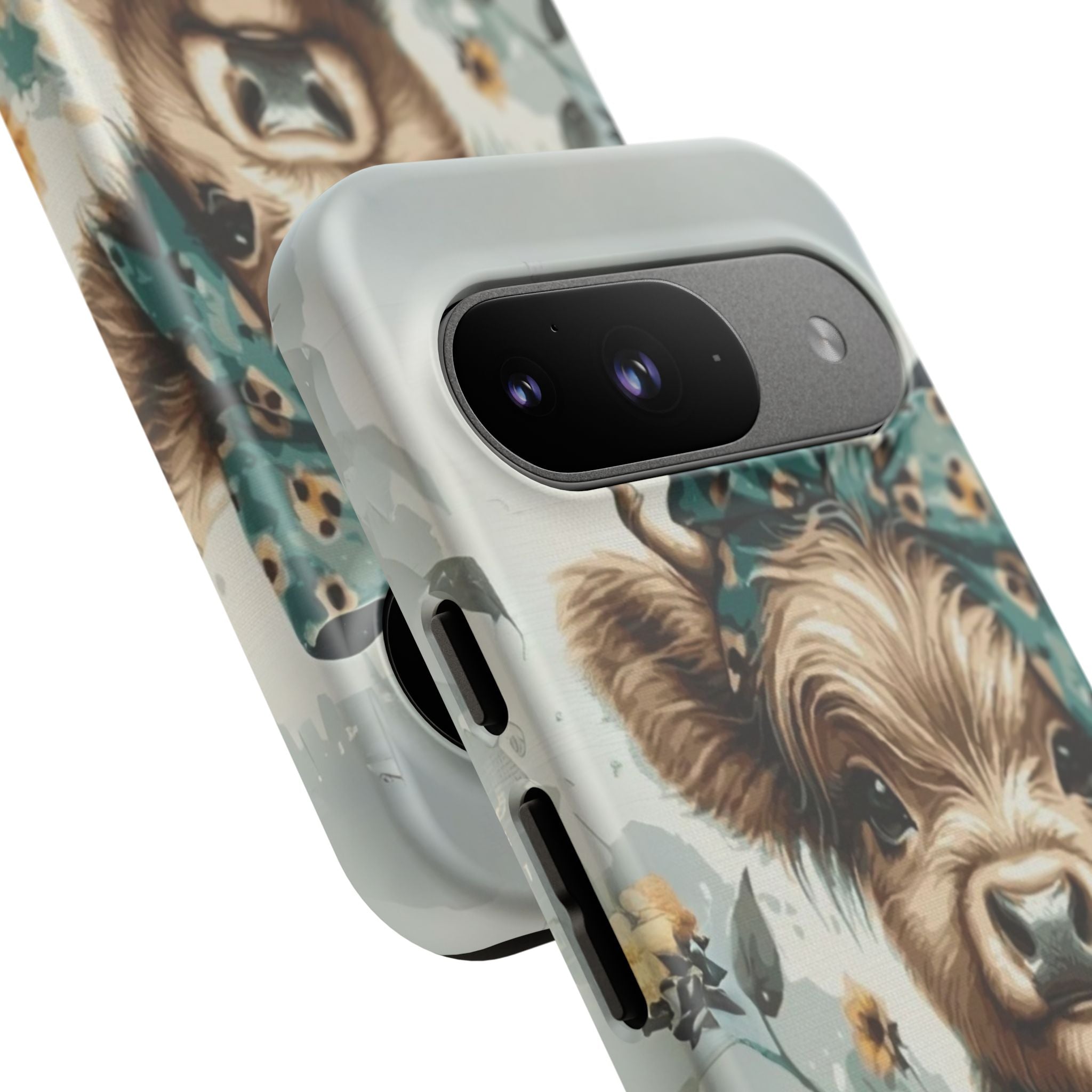 Adorable Cow Phone Case – Floral Farmhouse Design, Cute Animal Lover Gift