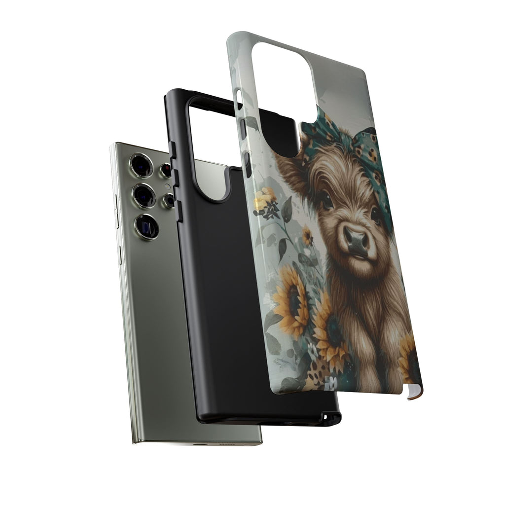 Adorable Cow Phone Case – Floral Farmhouse Design, Cute Animal Lover Gift