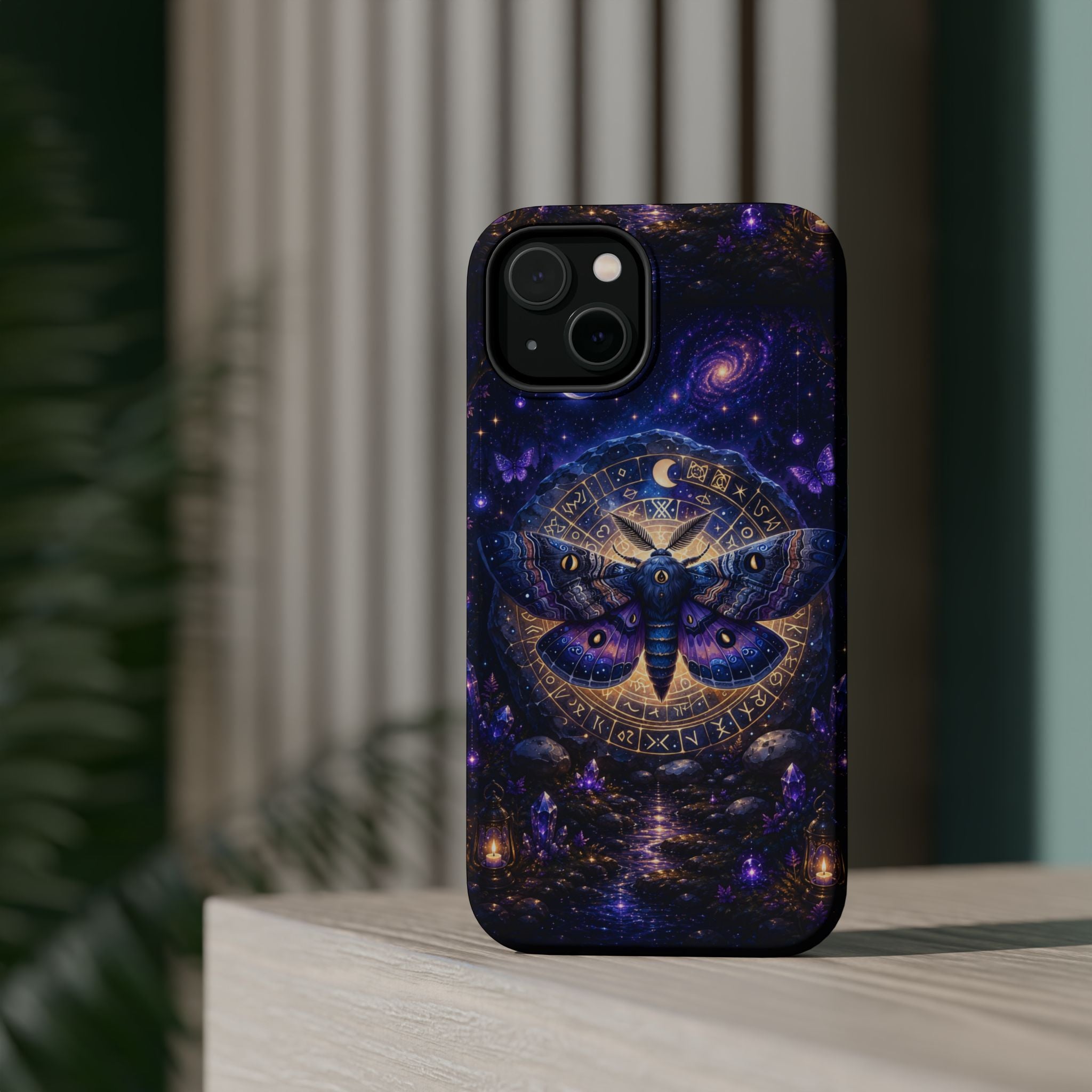 Astrological Moth Phone Case – Celestial MagSafe-Compatible Cover