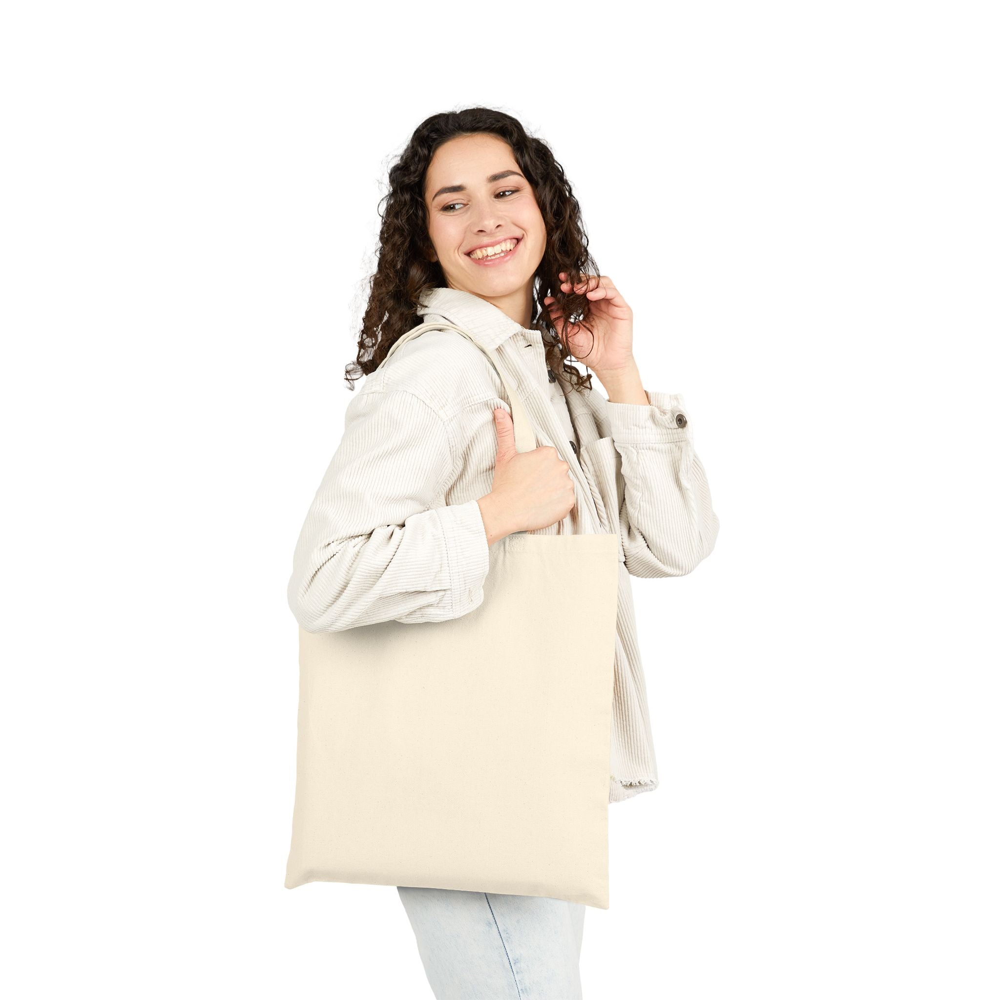 Fueled By Caffeine and Crafting Cotton Canvas Tote Bag, Black or Neutral Color, Reusable Grocery Bag, Crafting Group Matching Totes