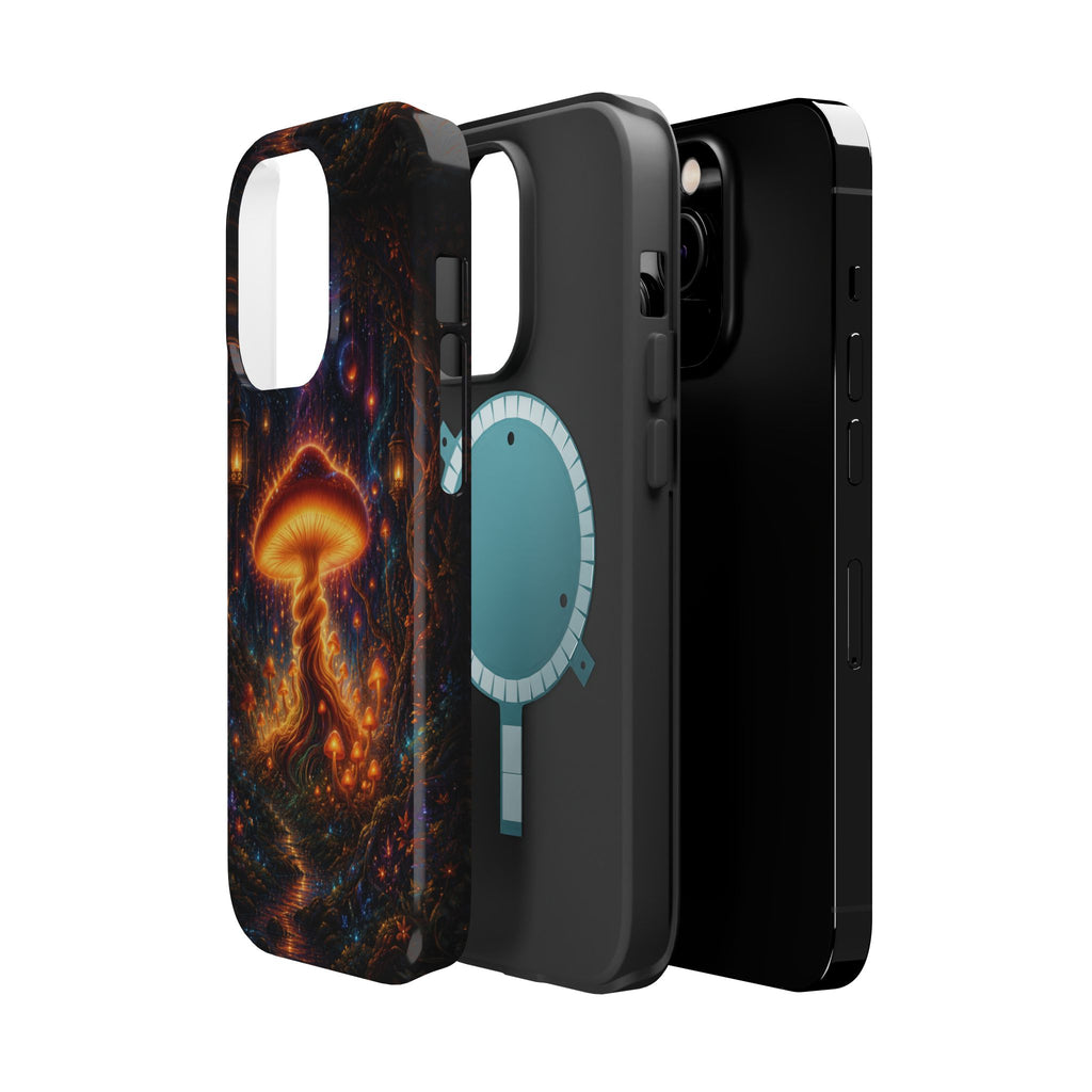 Psychedelic Glowing Mushroom Phone Case – MagSafe Galaxy Art Cover