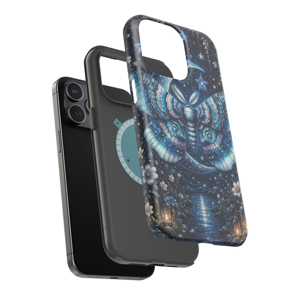 Mystic Moth Moon Phone Case – Night Sky MagSafe-Compatible Cover