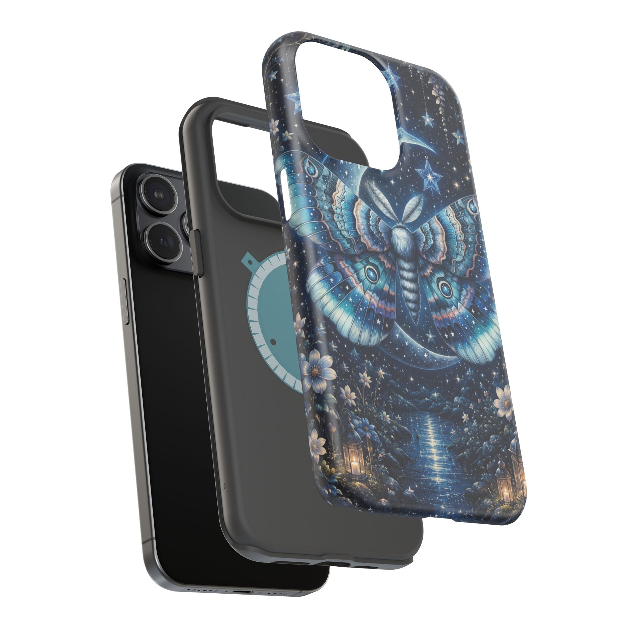 Mystic Moth Moon Phone Case – Night Sky MagSafe-Compatible Cover
