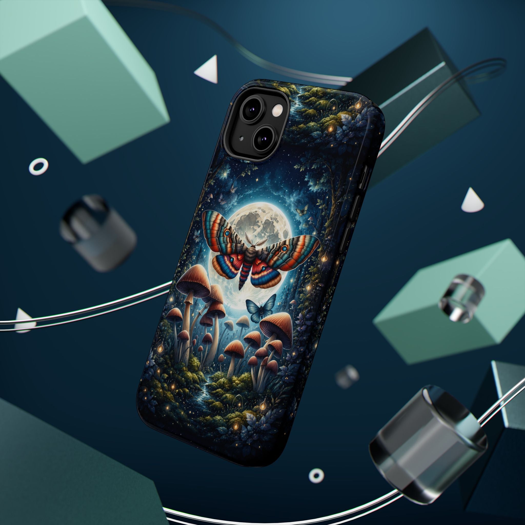 Mystic Moth Moon Phone Case – Whimsical MagSafe-Compatible Cover
